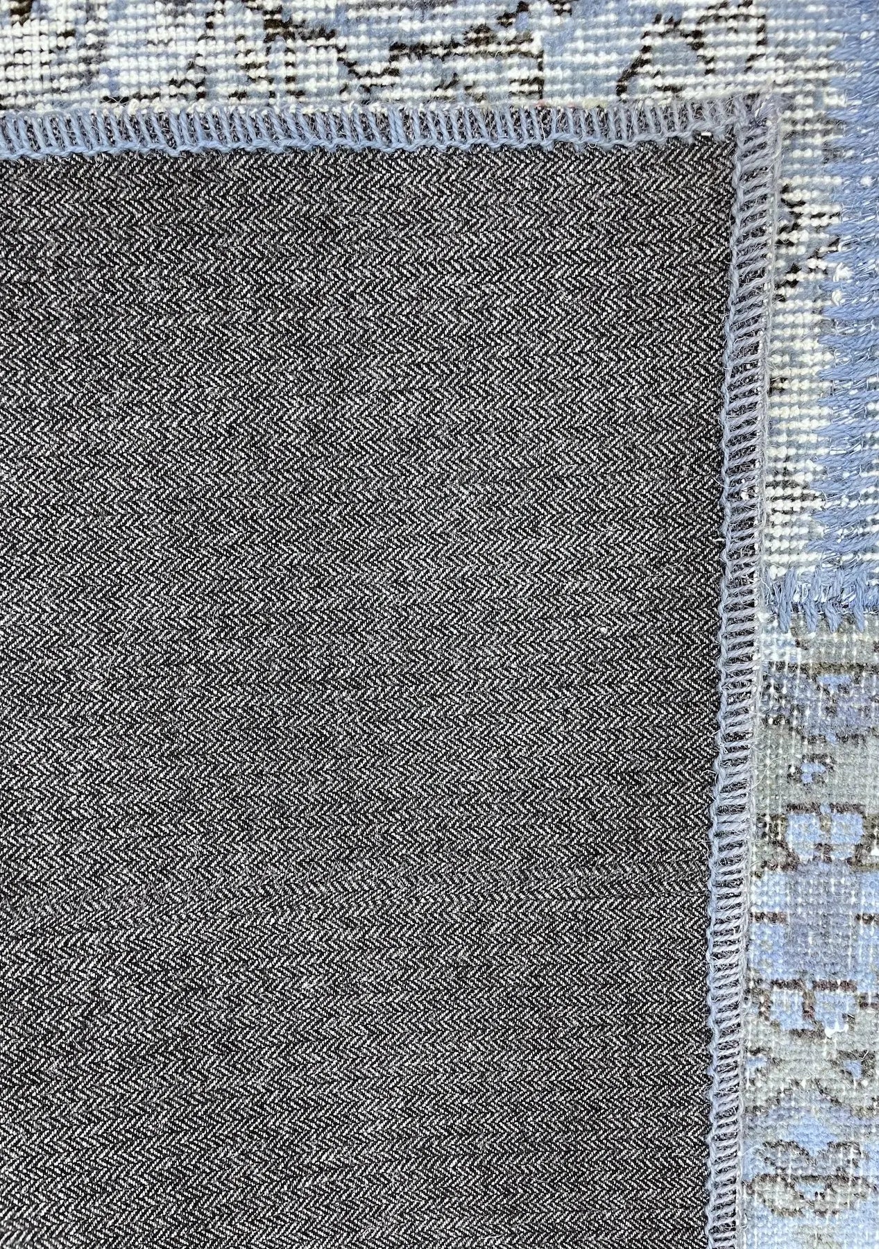 Nalo - Vintage Blue Patchwork Rug - kudenrugs