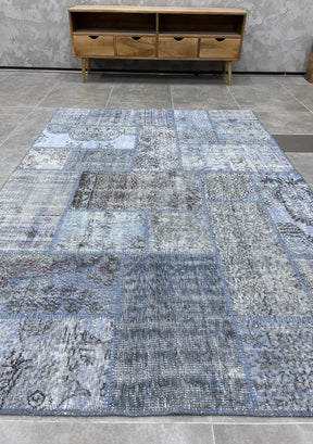 Gd Nanda Rug 6' x 8' Vintage Patchwork Rug, Blue - Nanda | Kuden Rugs