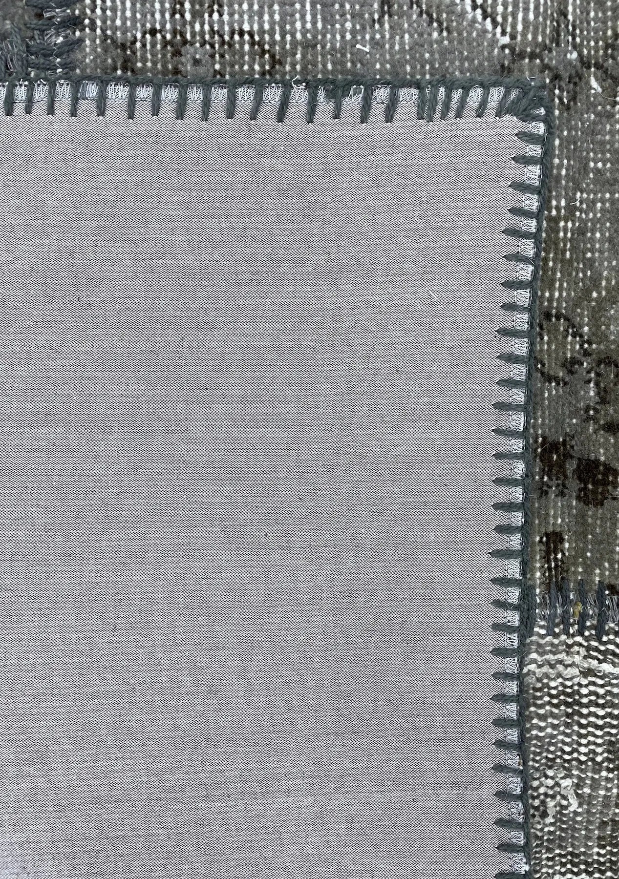 Narelle - Vintage Gray Patchwork Rug - kudenrugs