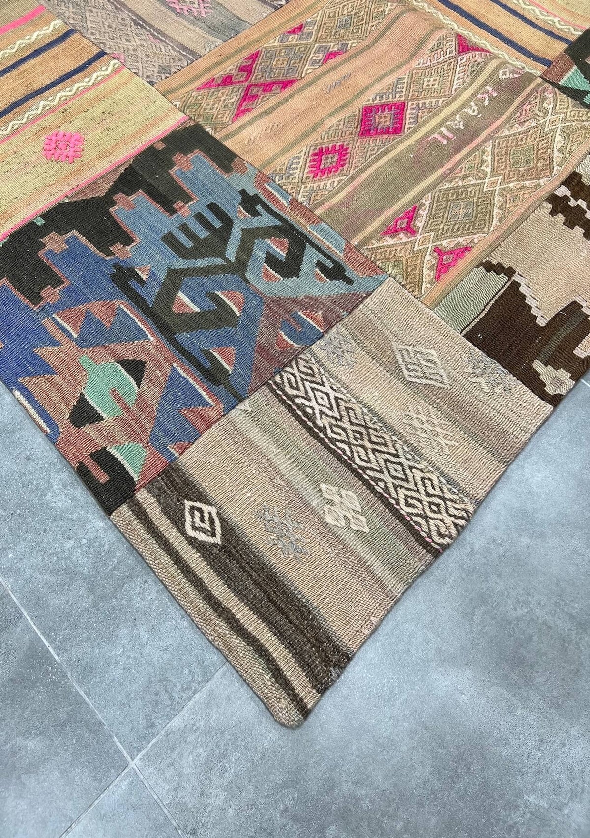 Turkish Patchwork Rugs Natalia - Vintage Turkish Patchwork Rug | Kuden Rugs