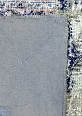 Nathalie - Vintage Blue Patchwork Rug - kudenrugs