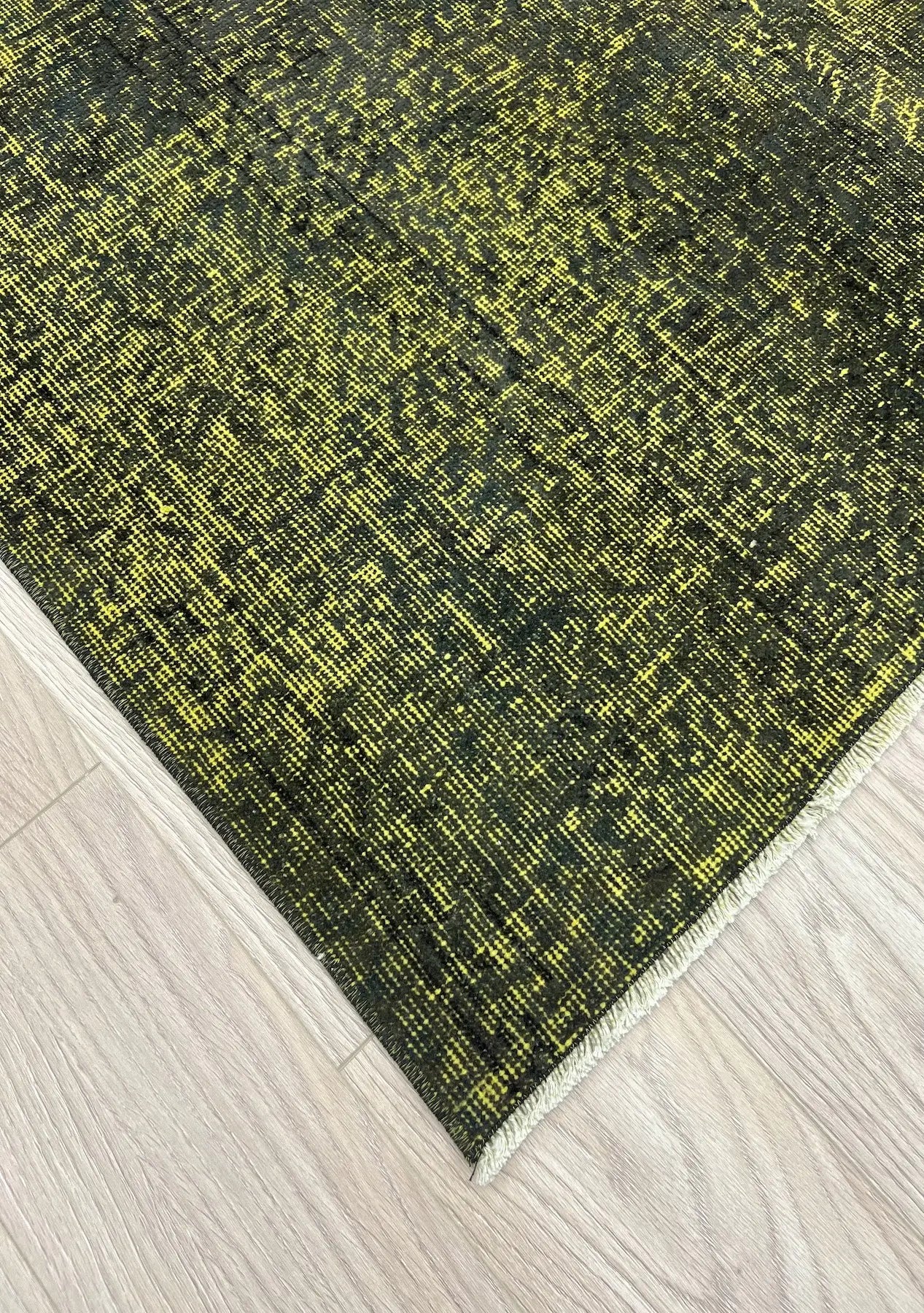 Navy - Vintage Yellow Overdyed Rug - kudenrugs