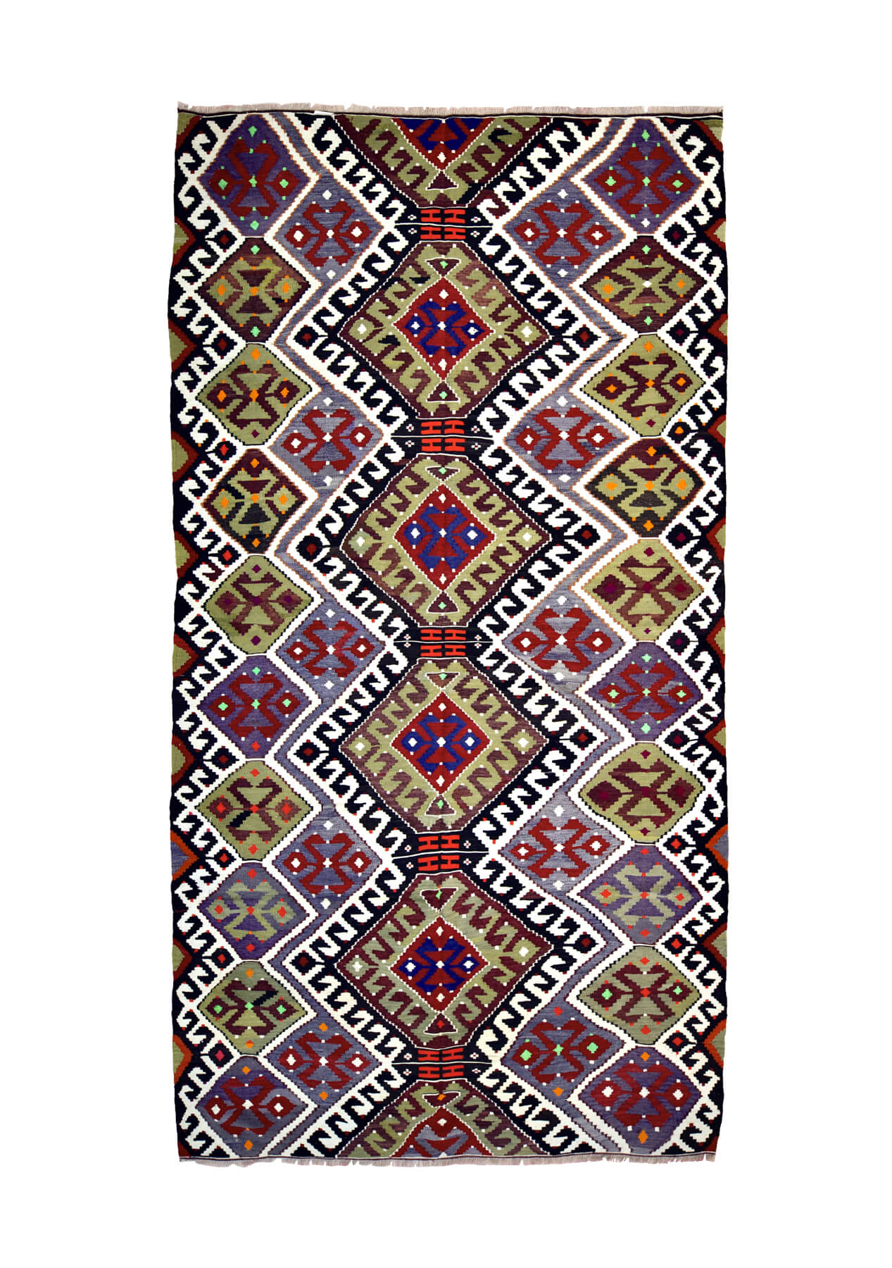 Nola - Multi Color Turkish Kilim Rug - kudenrugs