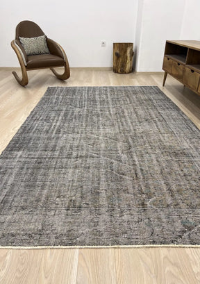 Novah - Vintage Gray Overdyed Rug - kudenrugs