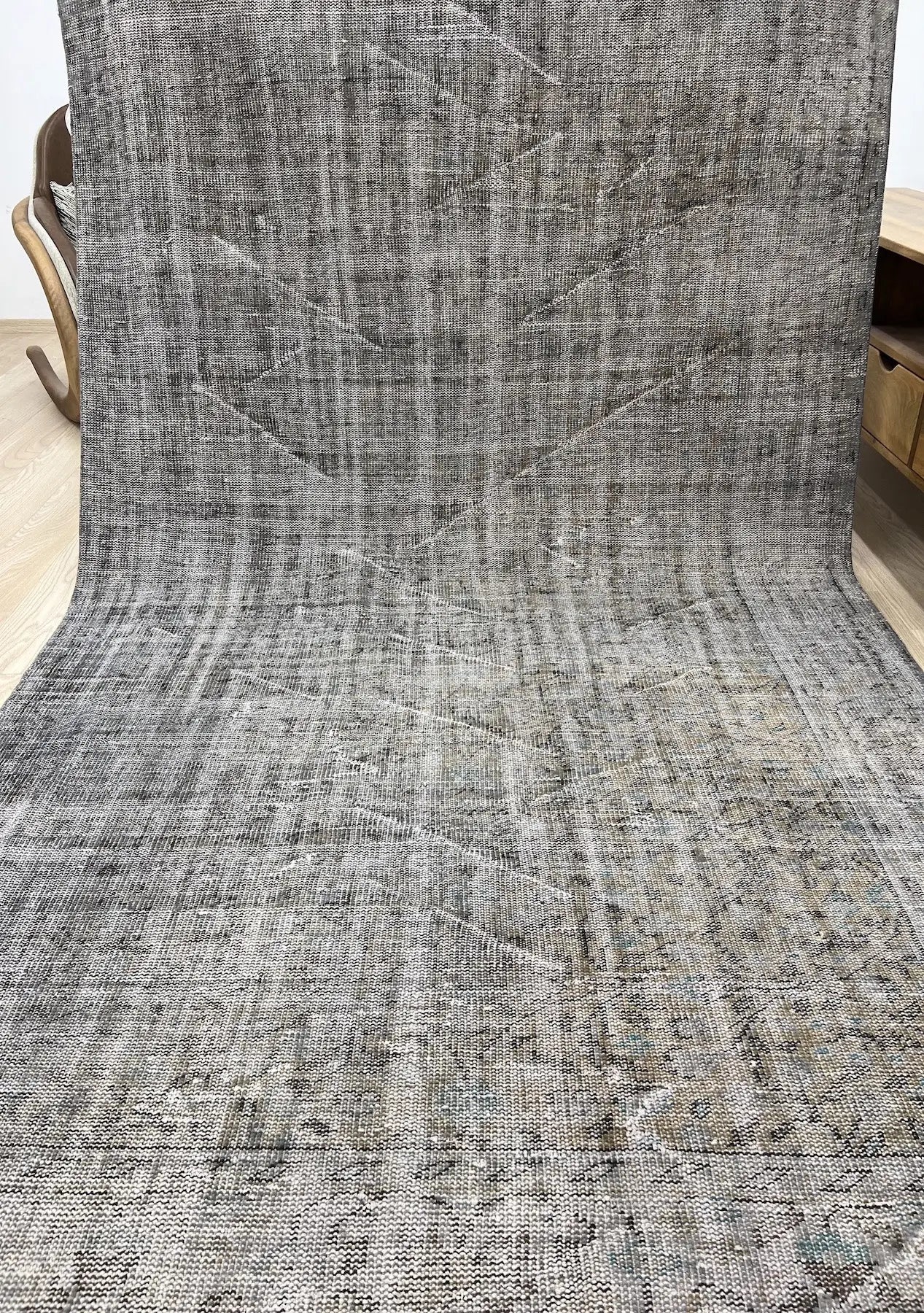 Novah - Vintage Gray Overdyed Rug - kudenrugs