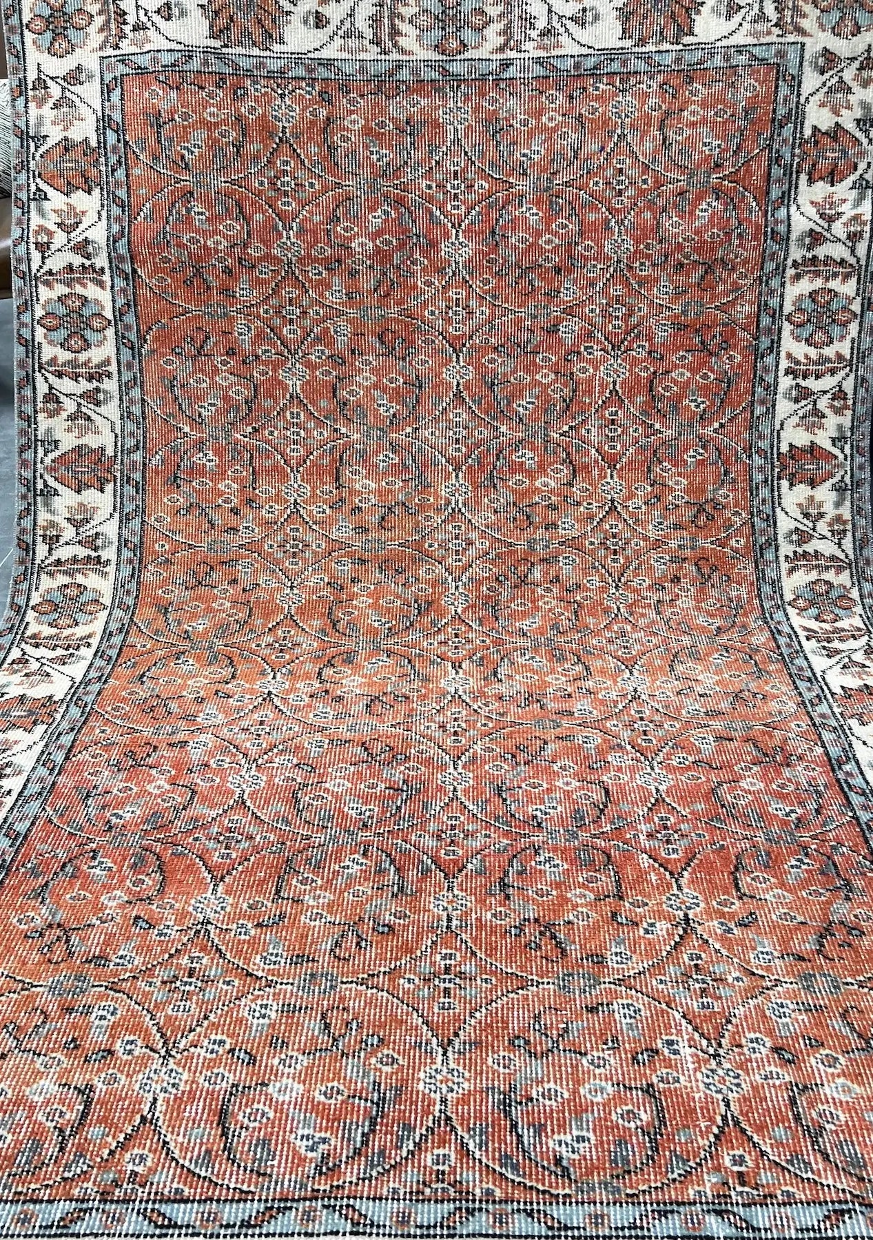 Ophelia - Vintage Red Antique Washed Rug - kudenrugs