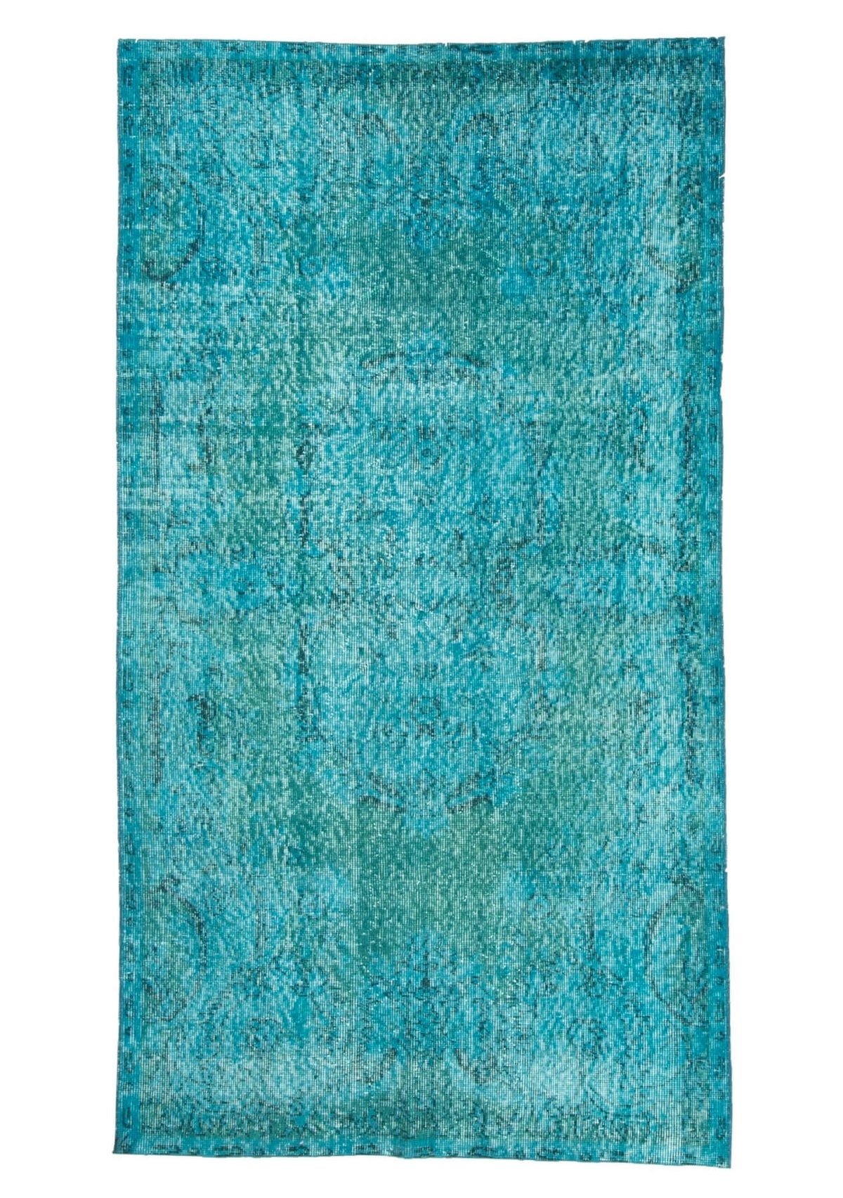 Pige Rug Texture 4' x 7' Vintage Turkish Rug, Turquoise - Paige | Kuden Rugs