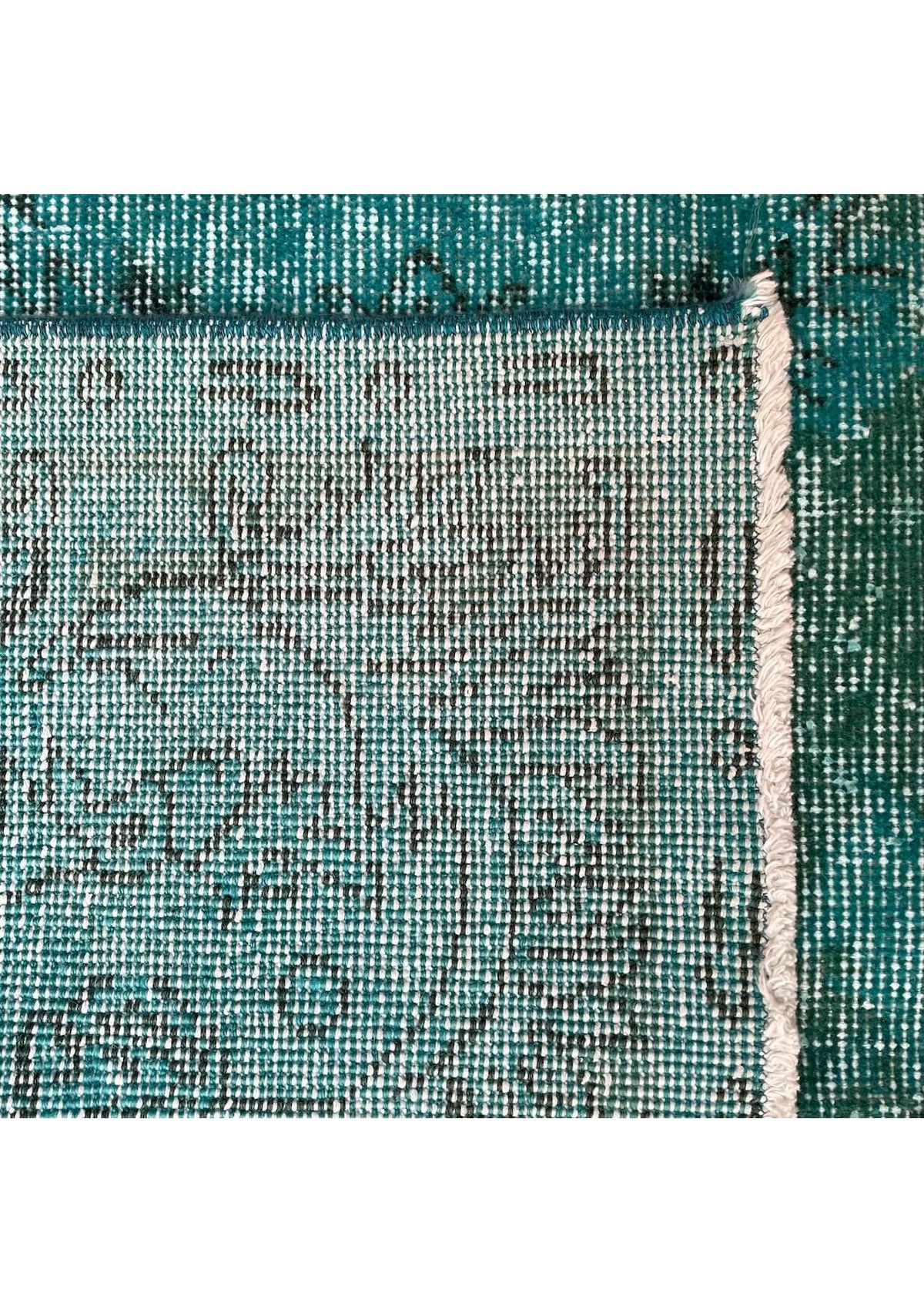 Pige Rug Texture 4' x 7' Vintage Turkish Rug, Turquoise - Paige | Kuden Rugs