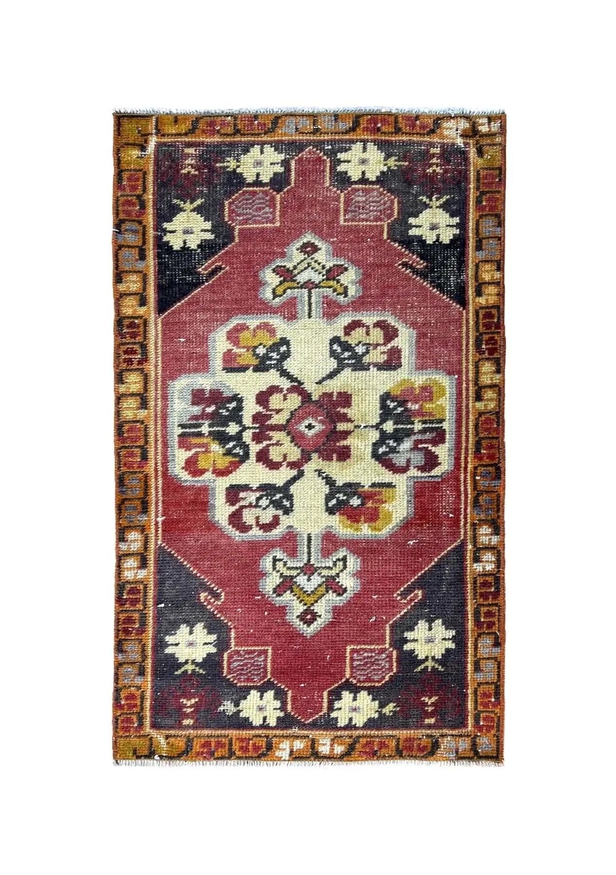 Pam - Vintage Mini Red Area Rug - kudenrugs