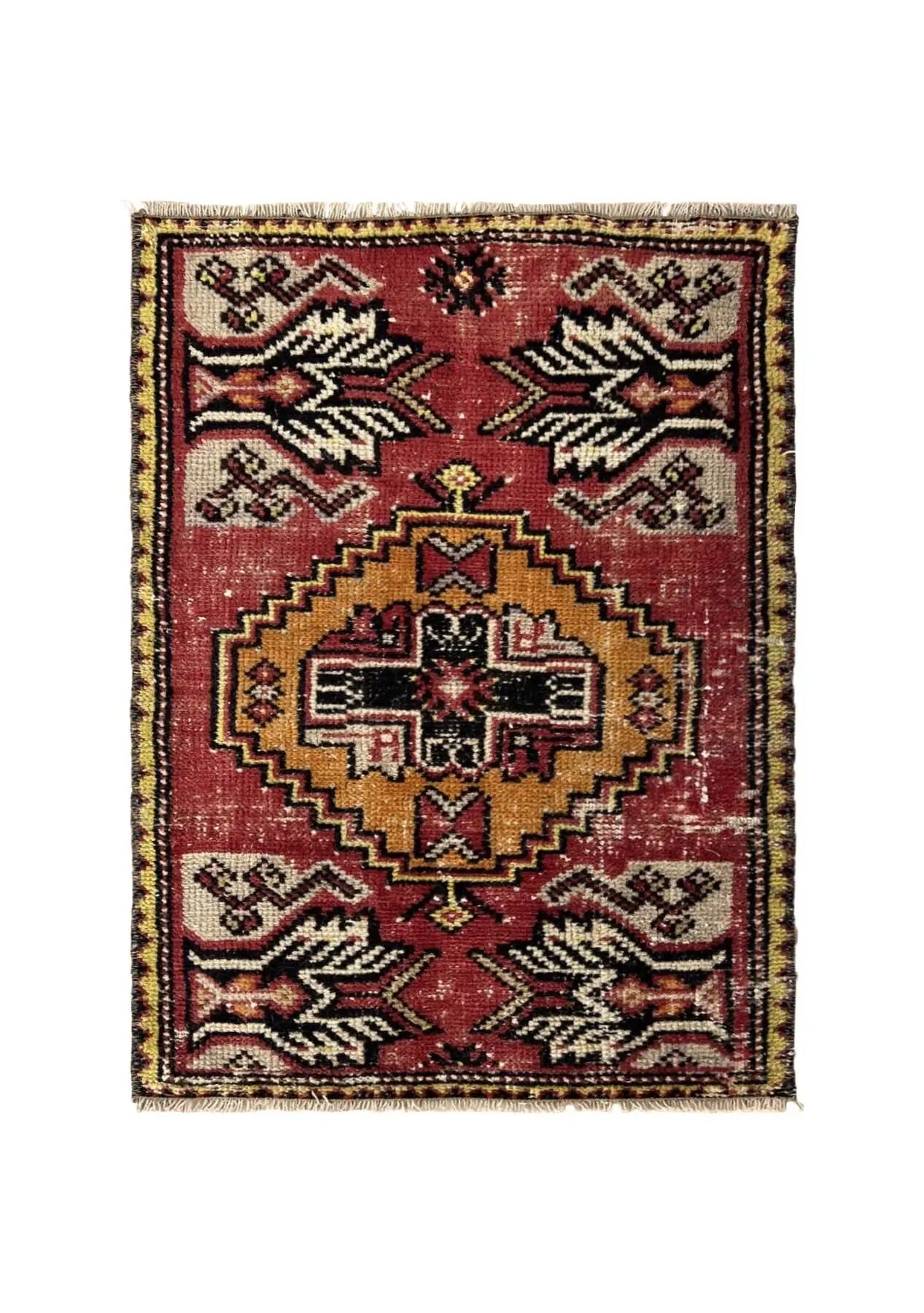 Panphyla - Vintage Mini Red Area Rug - kudenrugs