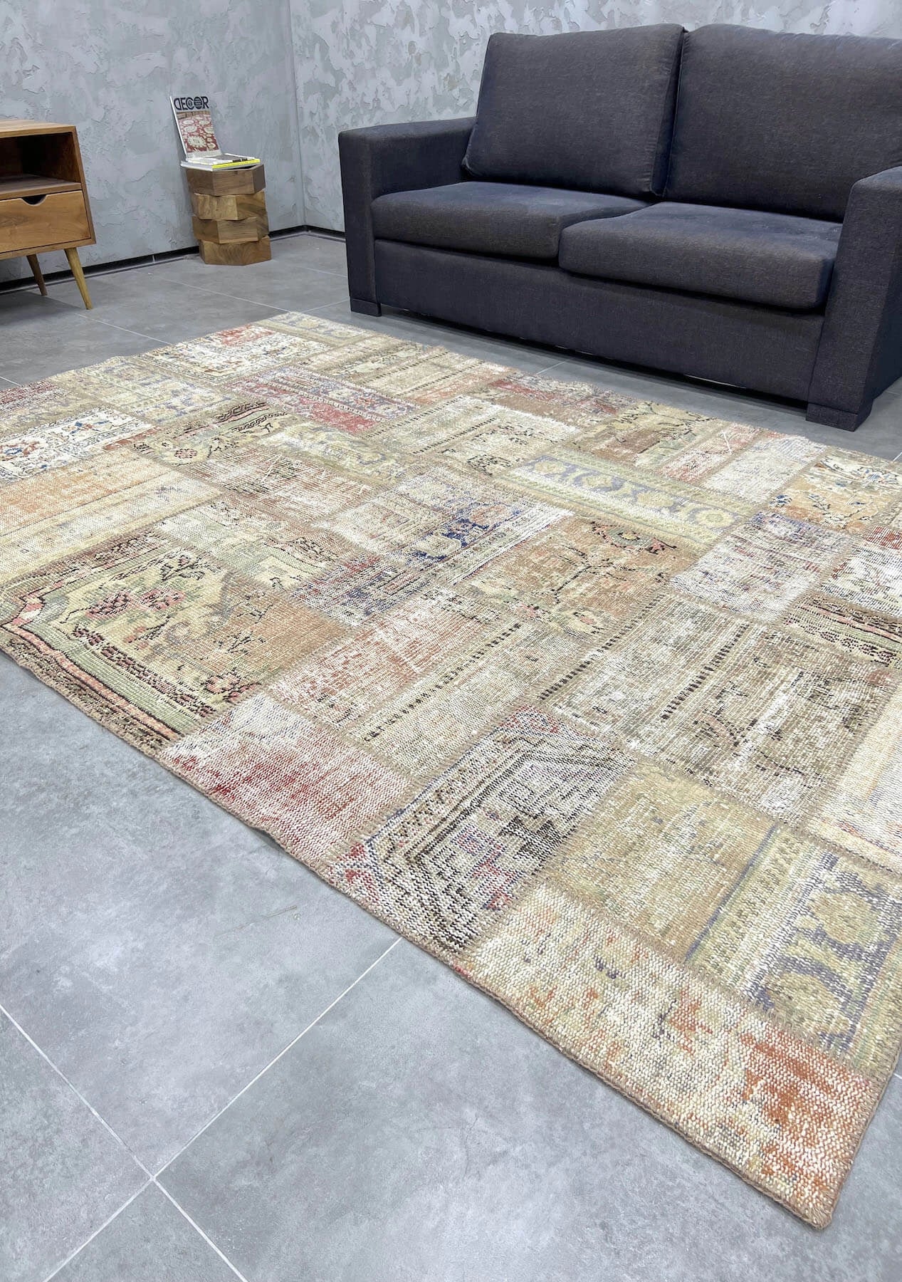 Paulia - Vintage Turkish Patchwork Rug - kudenrugs