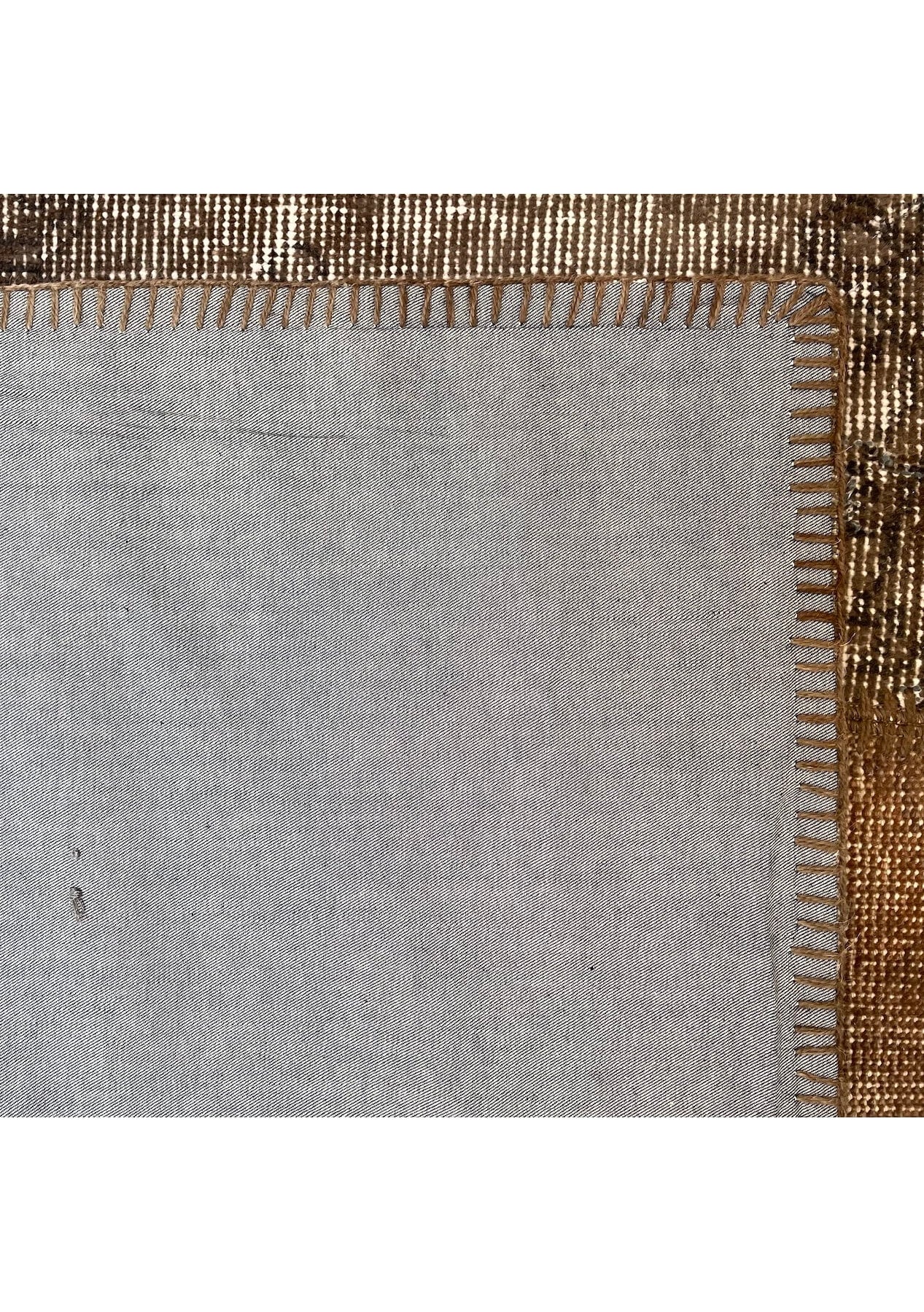 Phoebe - Vintage Brown Patchwork Rug - kudenrugs
