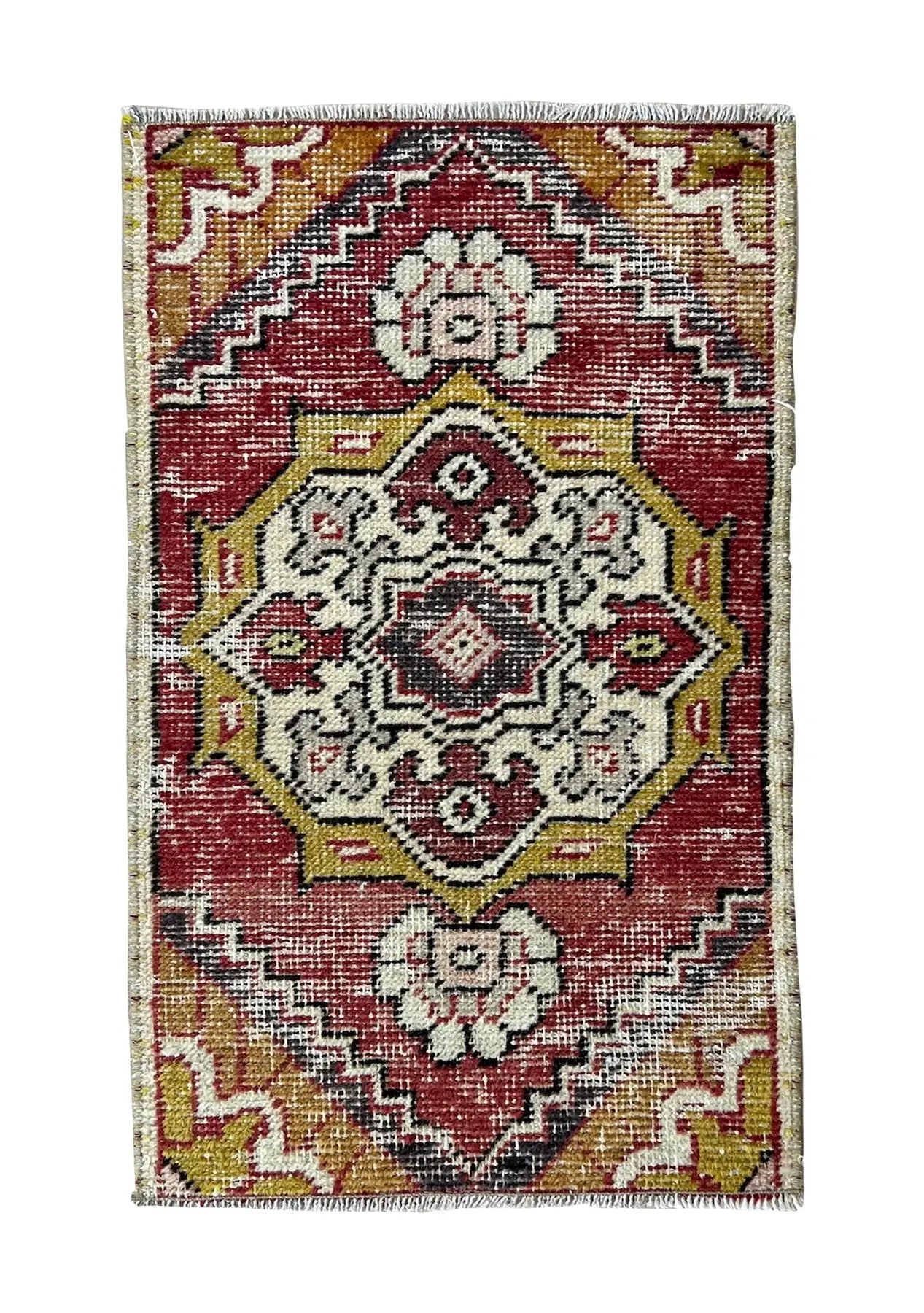 Phyllis - Vintage Mini Red Area Rug - kudenrugs