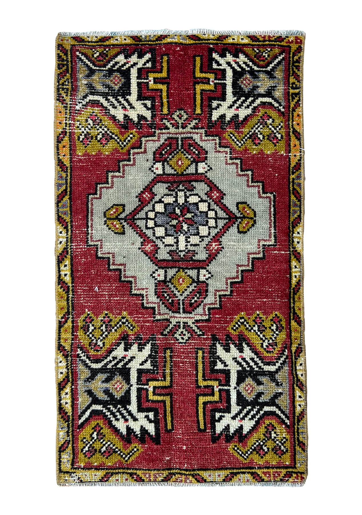 Priscilla - Vintage Mini Red Area Rug - kudenrugs