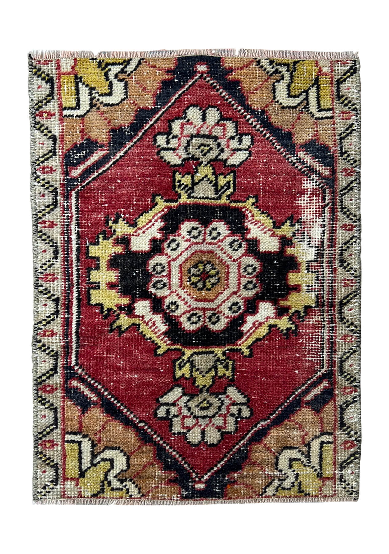 Raven - Vintage Mini Red Area Rug - kudenrugs
