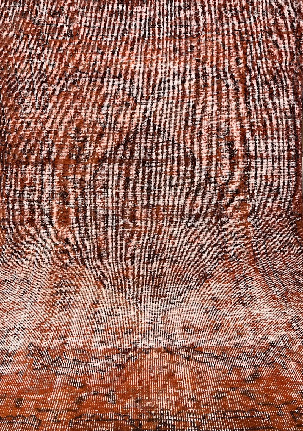 Renata - Vintage Orange Overdyed Rug - kudenrugs