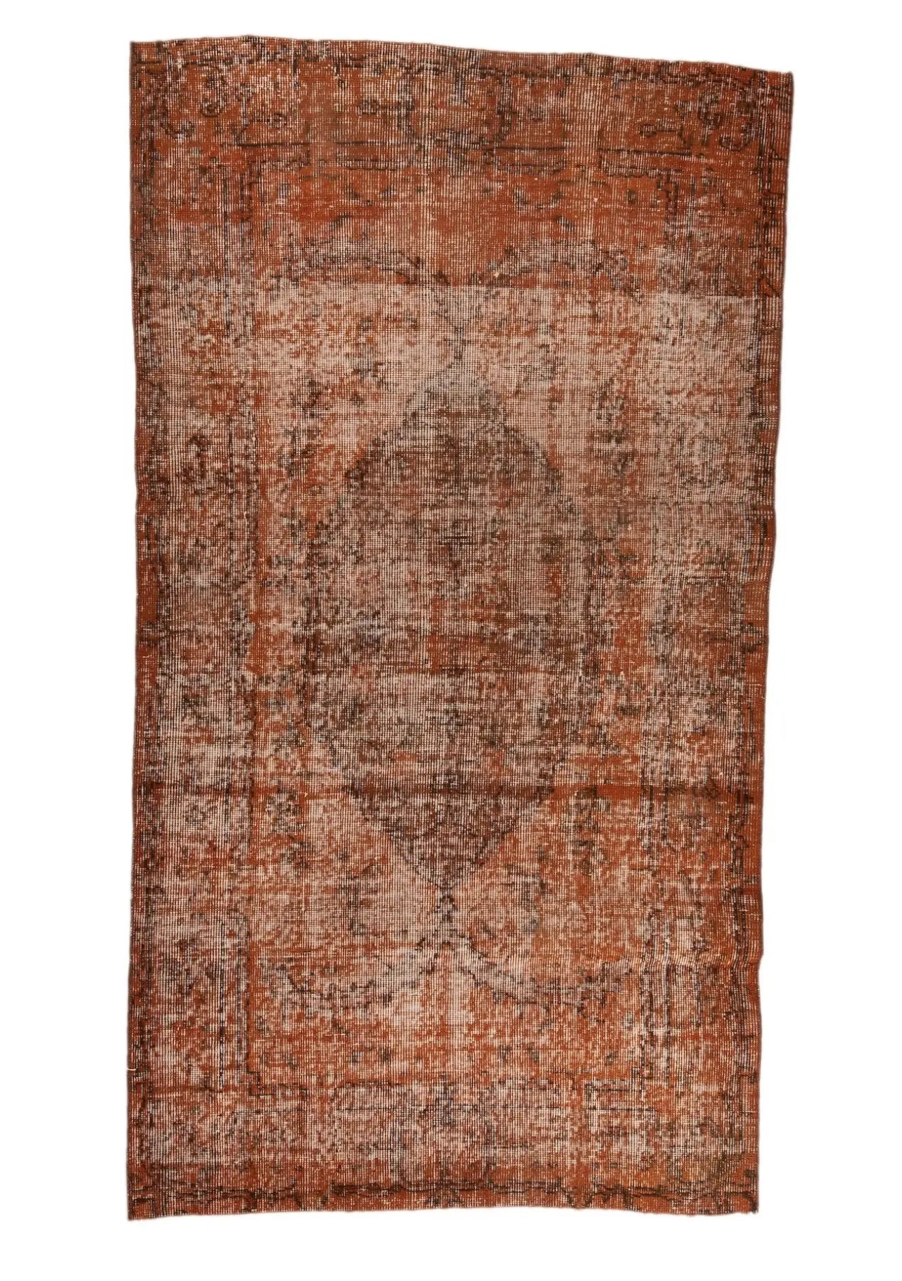 Renata - Vintage Orange Overdyed Rug - kudenrugs