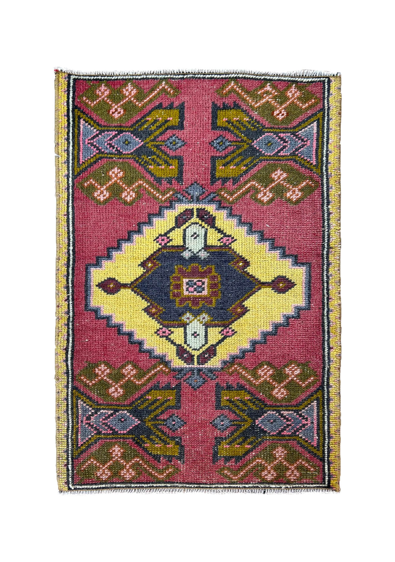 Reva - Vintage Mini Pink Area Rug - kudenrugs