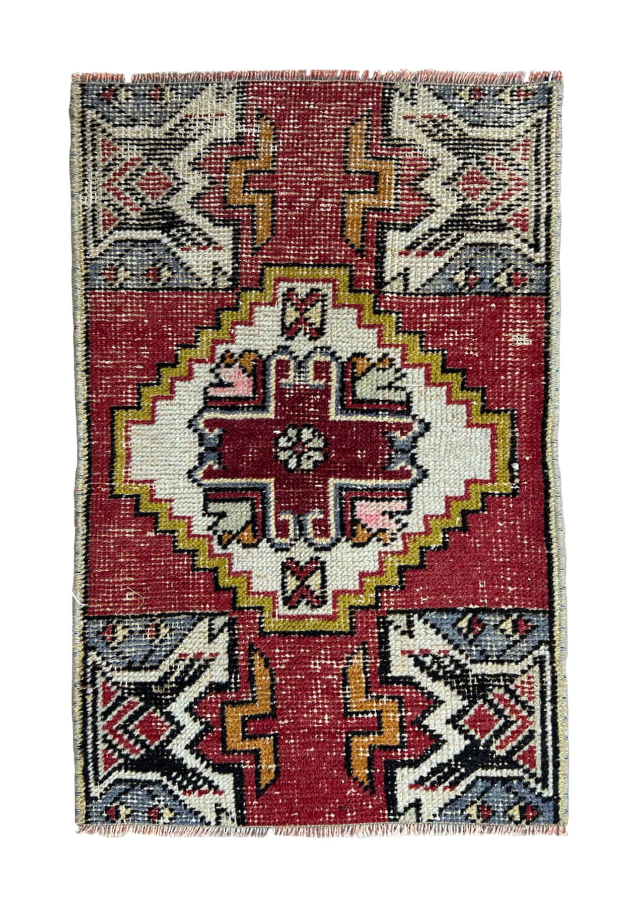 Reyna - Vintage Mini Red Area Rug - kudenrugs