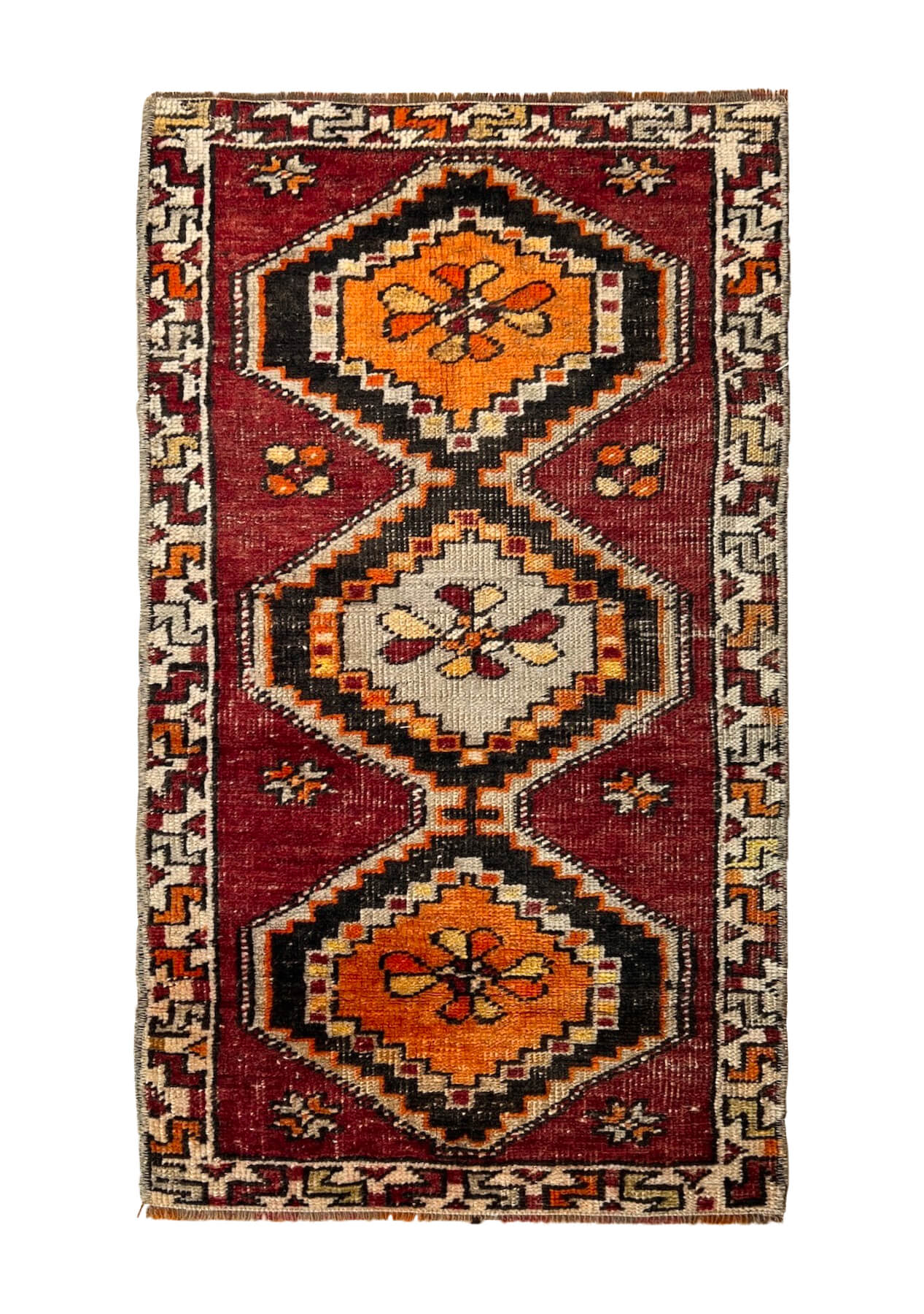 Rhiannon - Vintage Mini Red Area Rug - kudenrugs