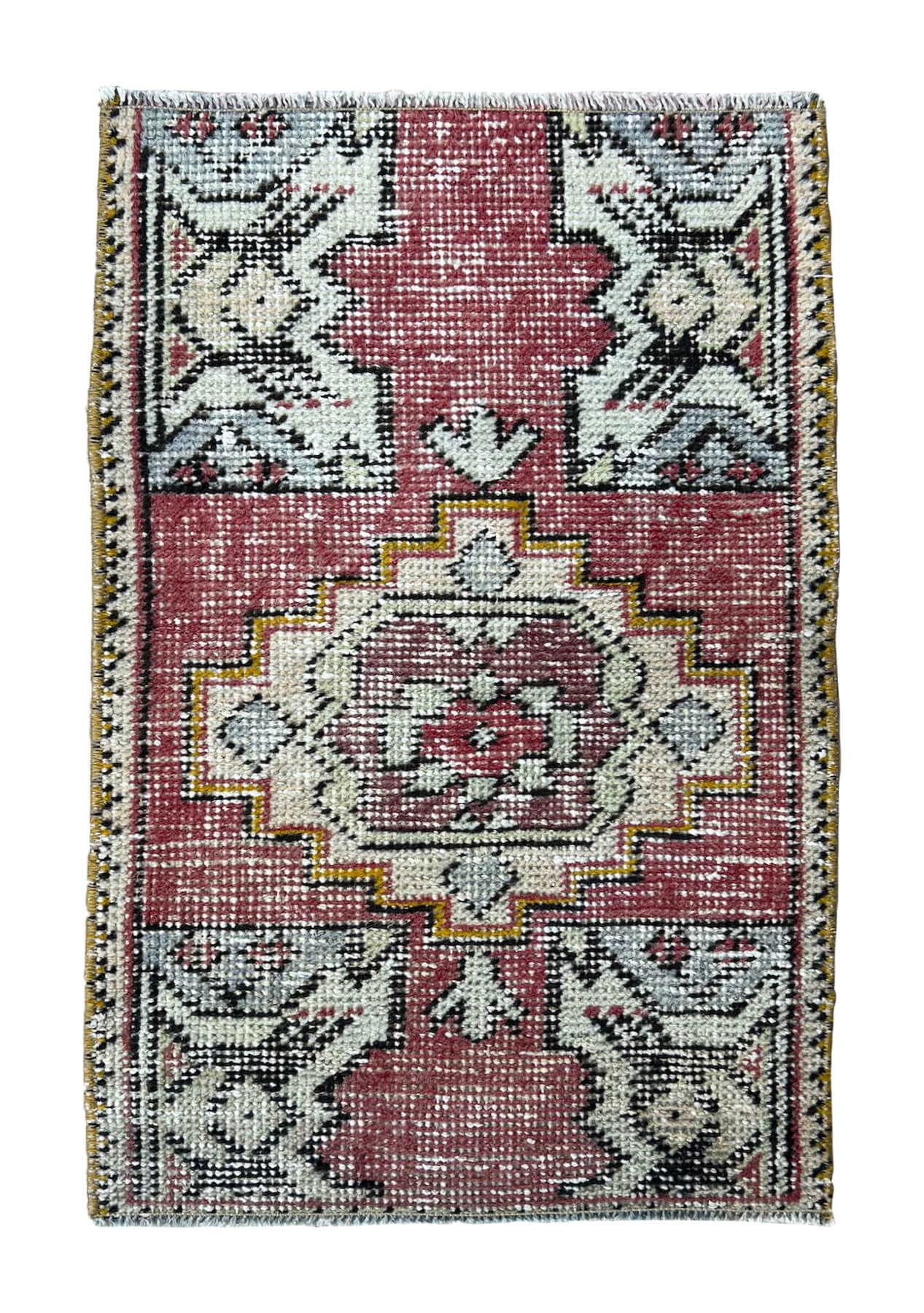 Rosemary - Vintage Mini Pink Area Rug - kudenrugs