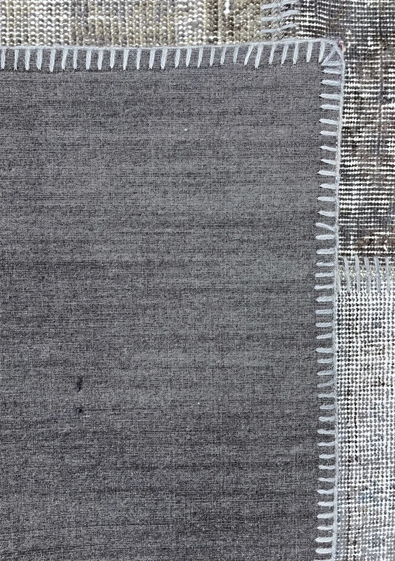 Sabera - Vintage Gray Patchwork Rug - kudenrugs