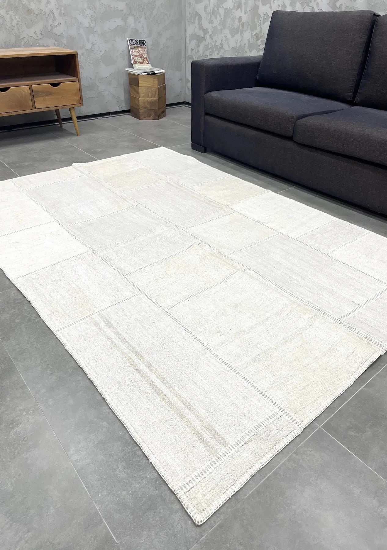 Sadee - Vintage Beige Patchwork Rug - kudenrugs