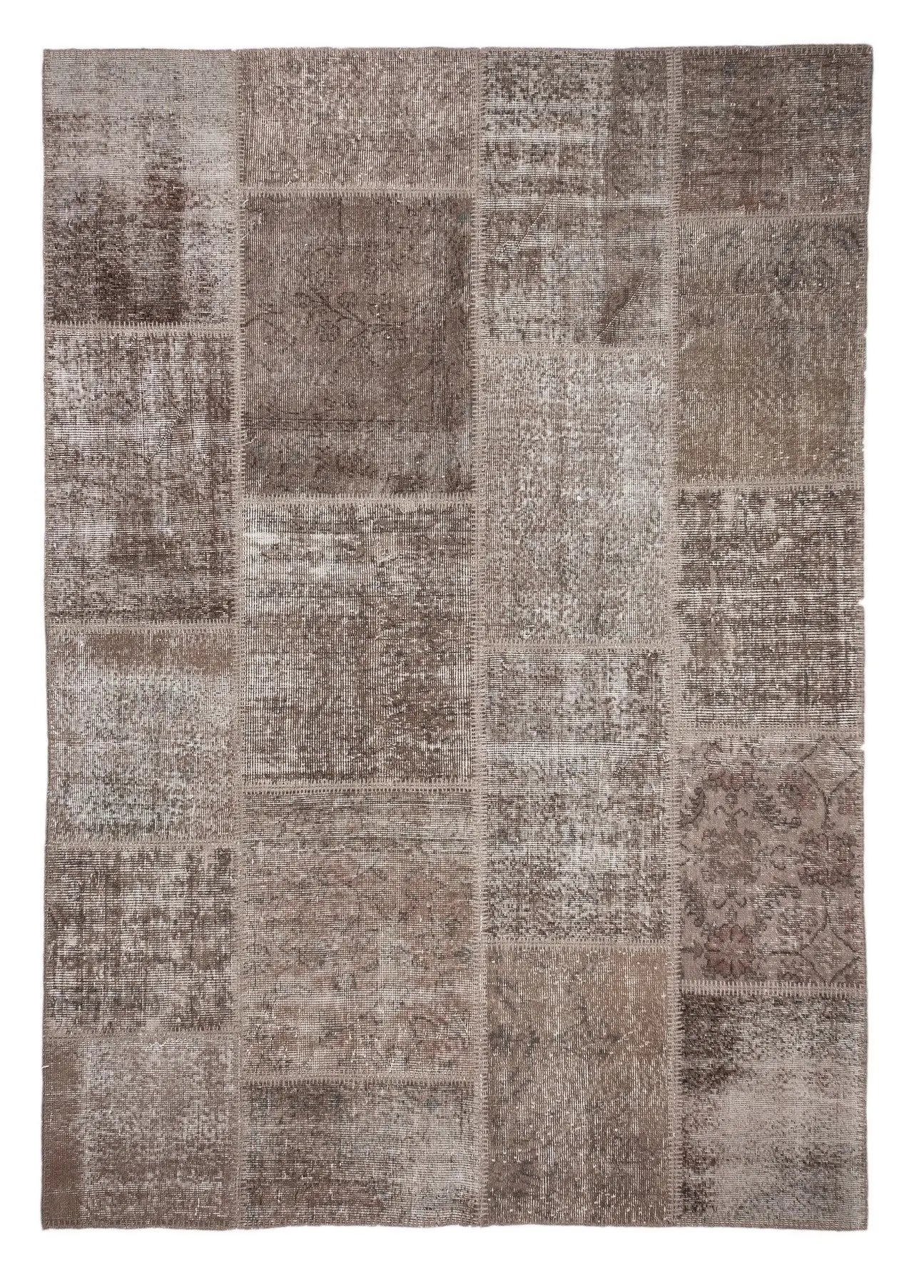 Safa - Vintage Brown Patchwork Rug - kudenrugs