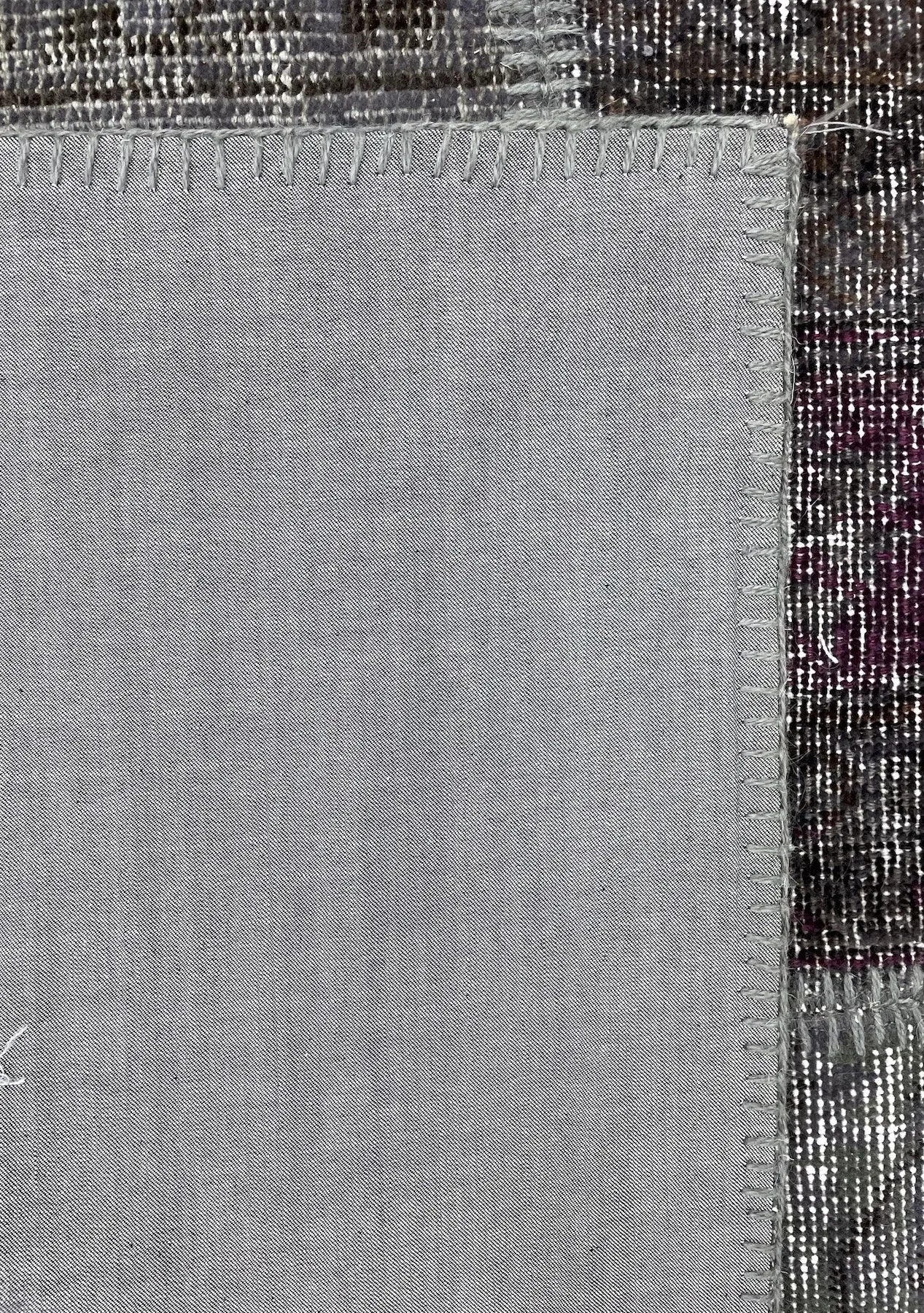 Sakina - Vintage Gray Patchwork Rug - kudenrugs