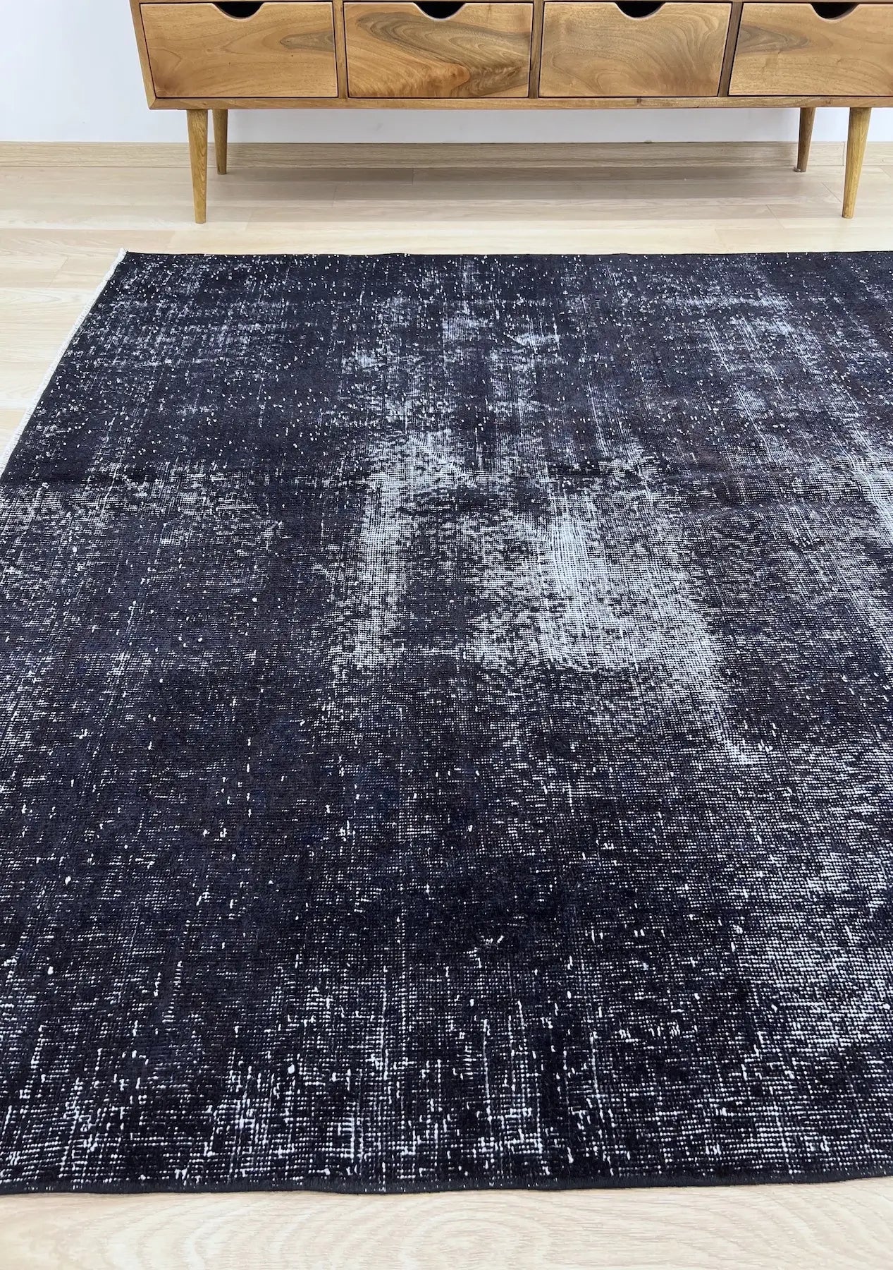 Serenity - Vintage Black Overdyed Rug - kudenrugs