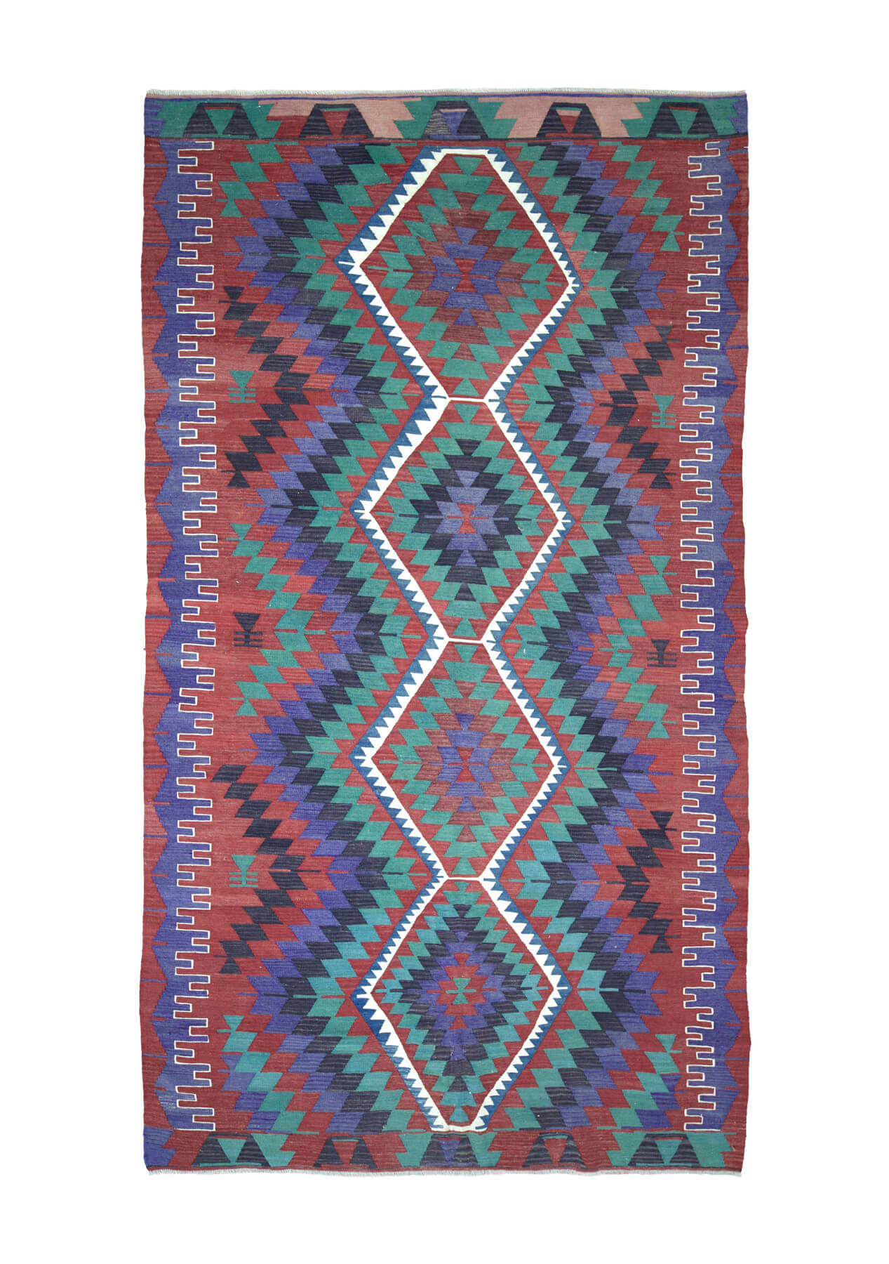 Shiloh - Red Turkish Kilim Rug - kudenrugs