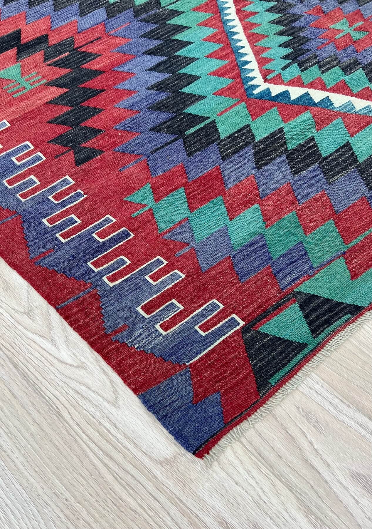 Shiloh - Red Turkish Kilim Rug - kudenrugs