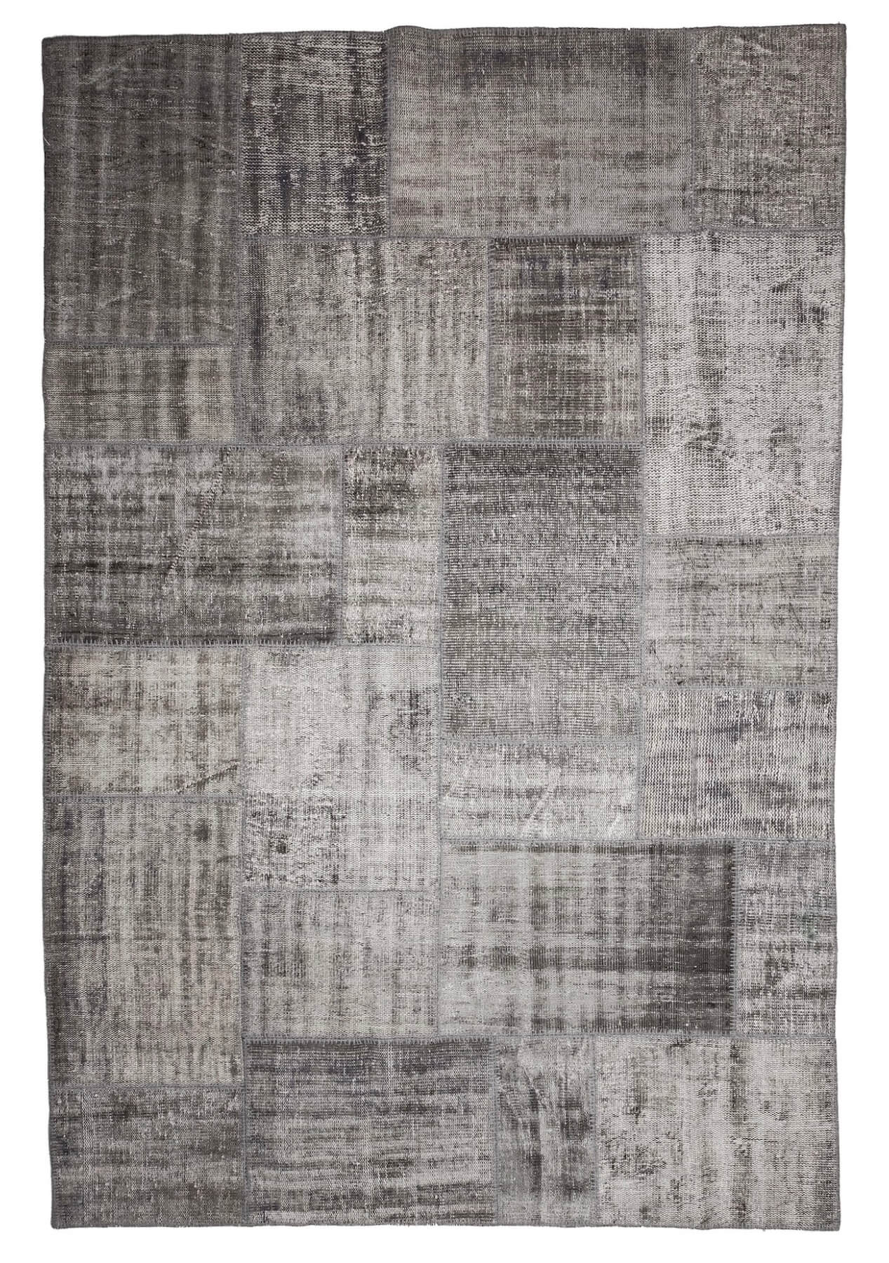 Susan - Vintage Gray Patchwork Rug - kudenrugs