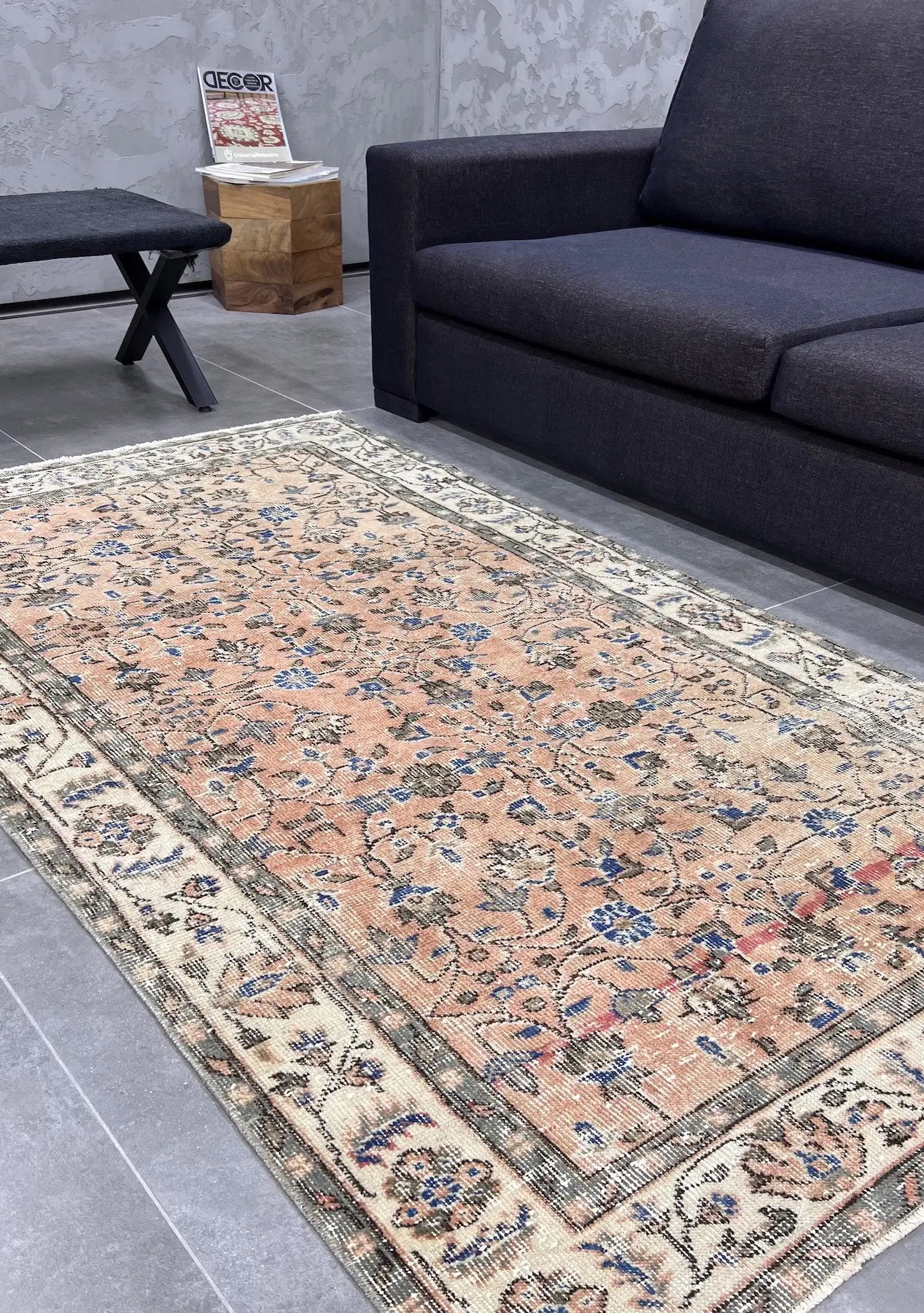 Sutton - Vintage Orange Antique Washed Rug - kudenrugs