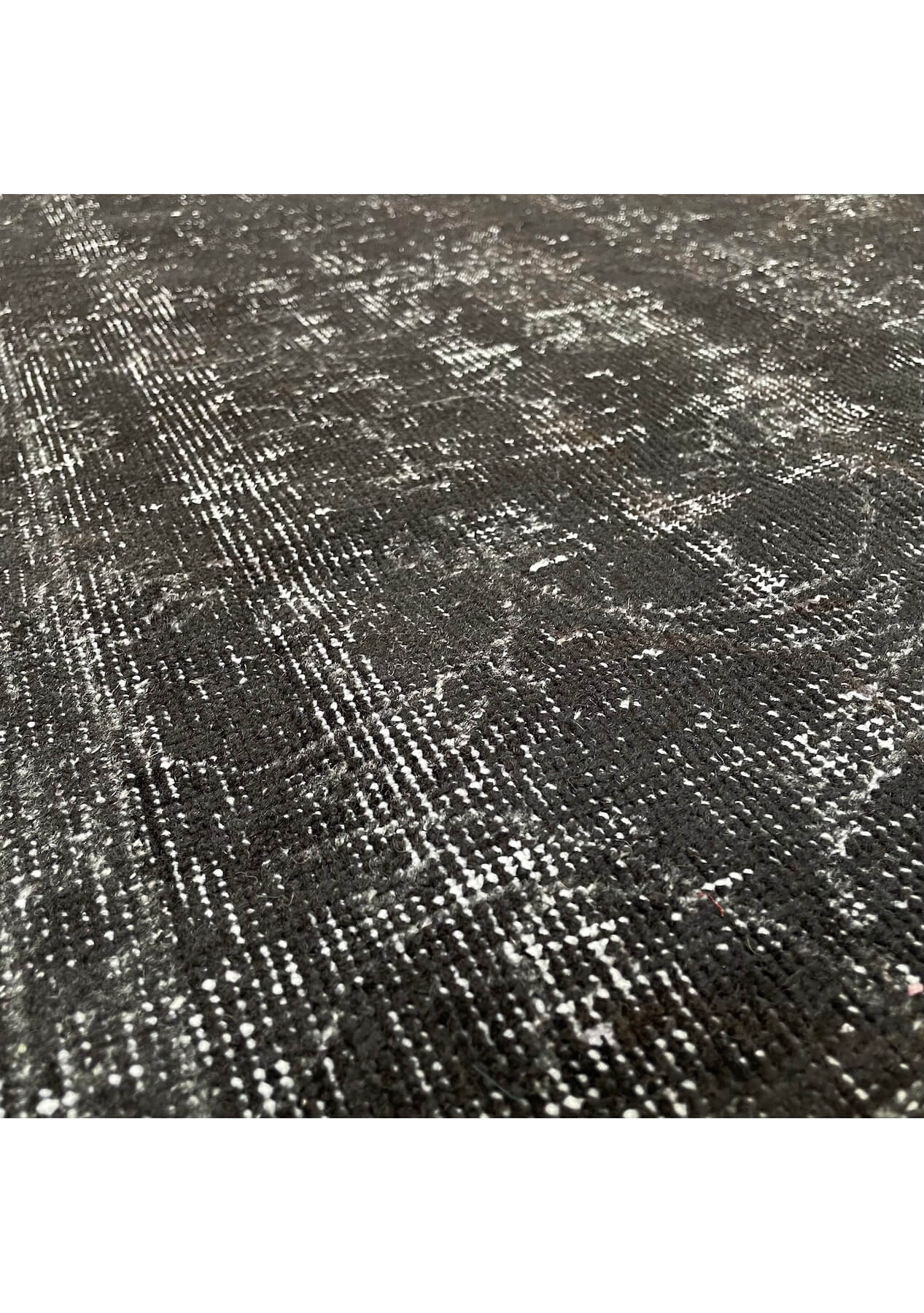 Sylvia - Vintage Black Overdyed Rug - kudenrugs