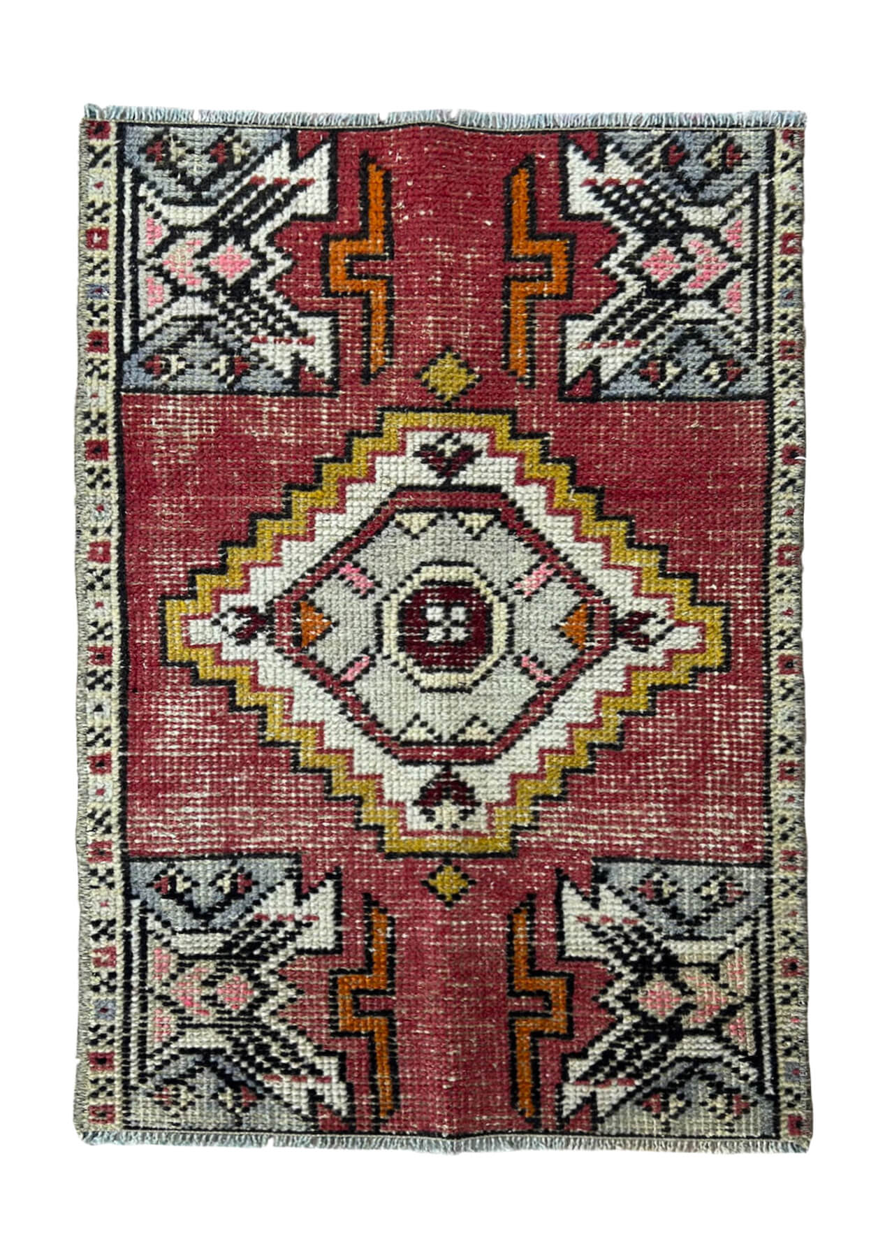 Talia - Vintage Mini Red Area Rug - kudenrugs