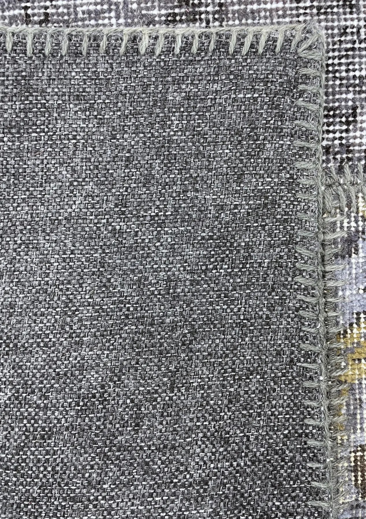 Talieya - Vintage Gray Patchwork Rug Runner - kudenrugs