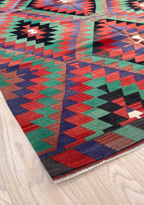 Tatiana - Multi Color Turkish Kilim Rug - kudenrugs