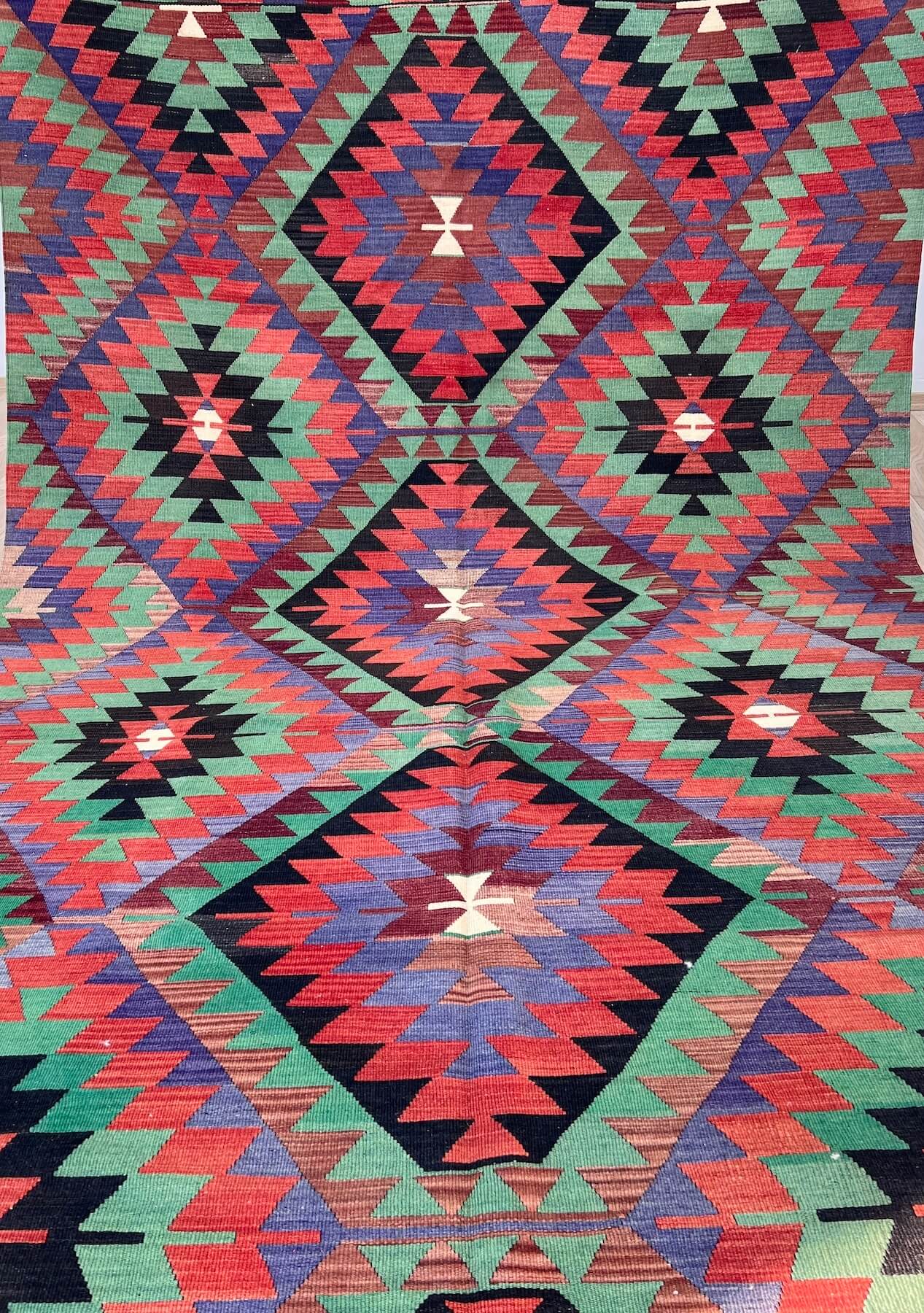Tatiana - Multi Color Turkish Kilim Rug - kudenrugs