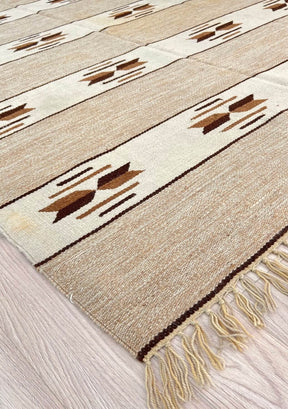 Teagan - Brown Turkish Kilim Rug - kudenrugs