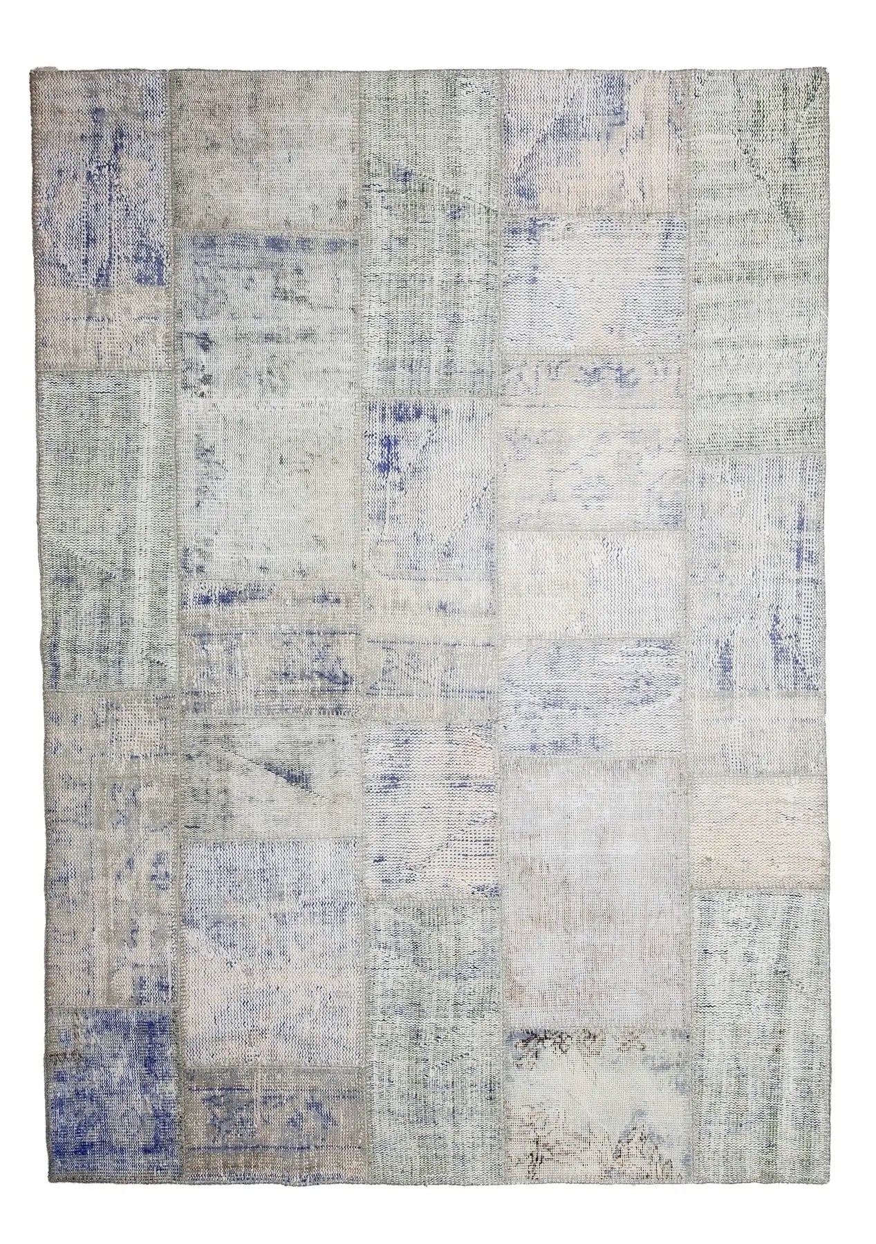 Theophilia - Vintage Blue Patchwork Rug - kudenrugs