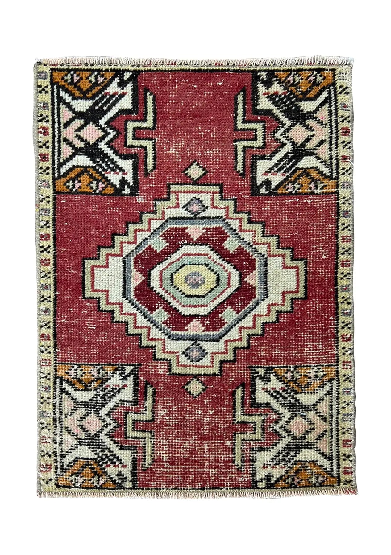 Veed - Vintage Mini Red Area Rug - kudenrugs