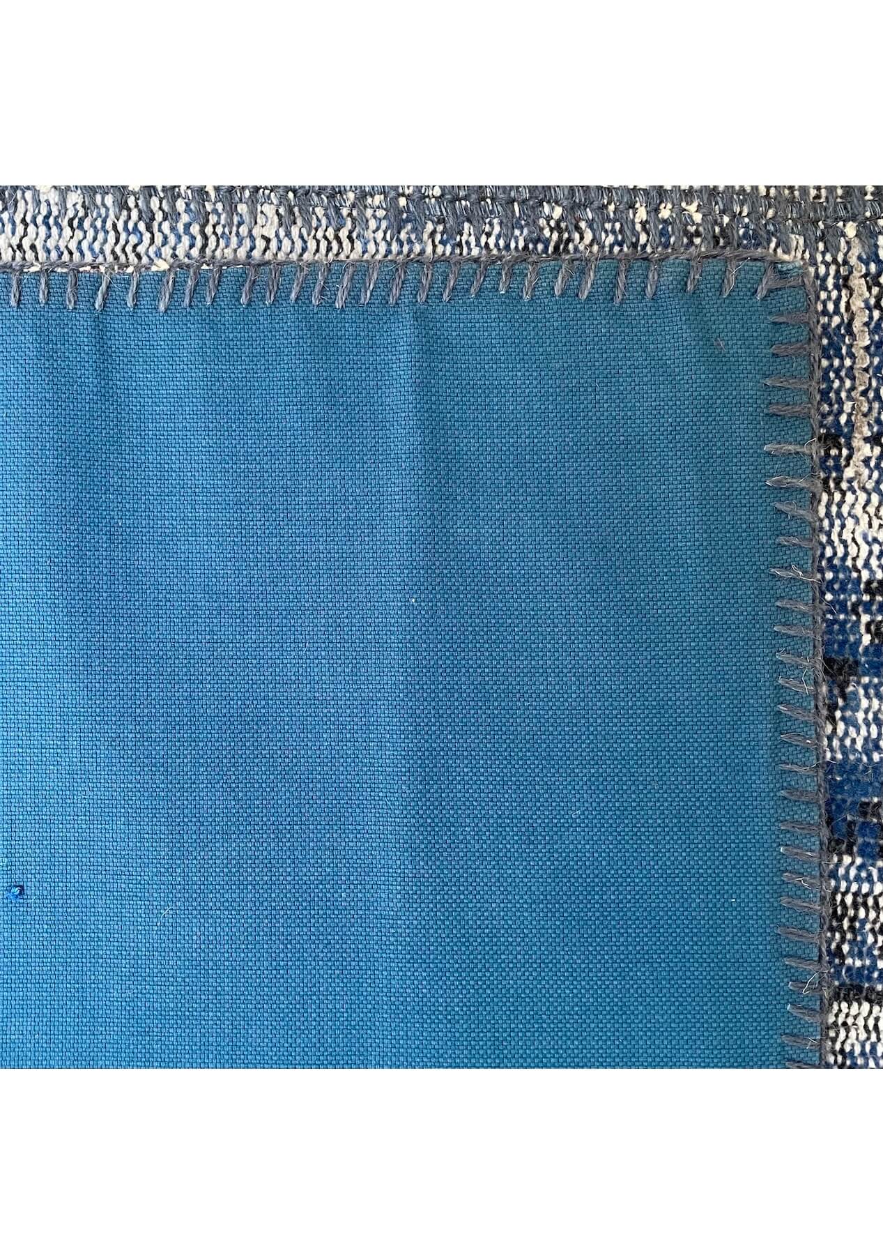 Wilma - Vintage Navy Blue Patchwork Rug - kudenrugs