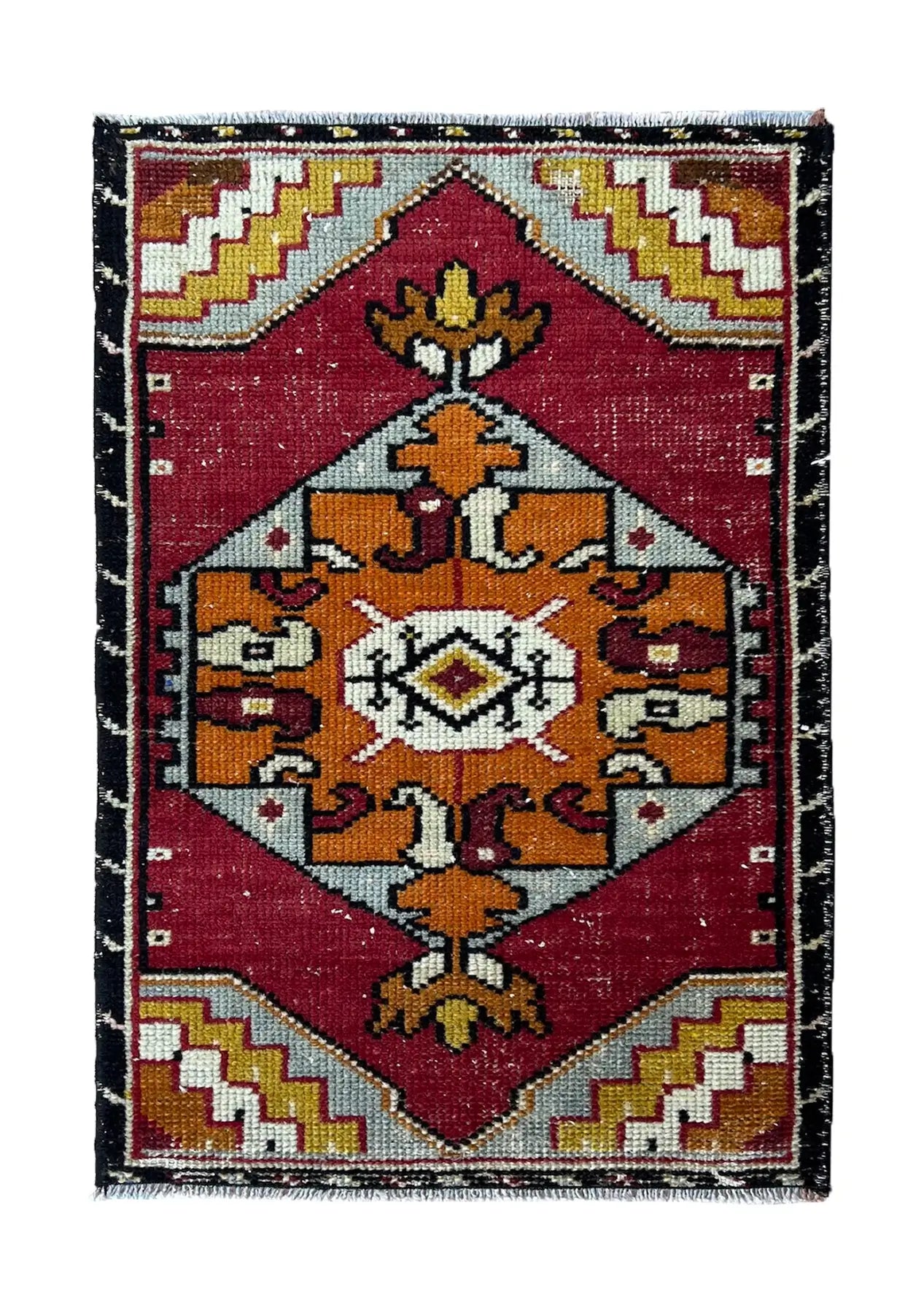 Xia - Vintage Mini Red Area Rug - kudenrugs