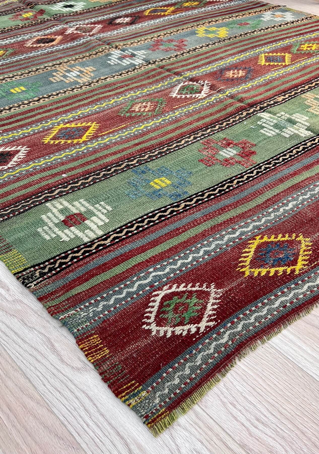 Yadira - Multi Color Turkish Kilim Rug - kudenrugs