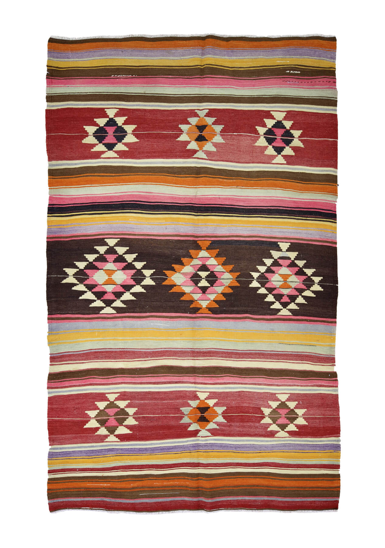 Yoselin - Red Turkish Kilim Rug - kudenrugs