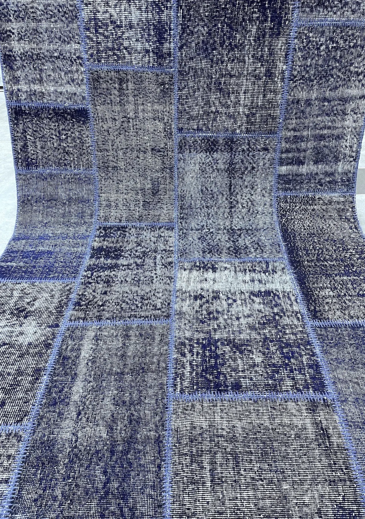 Zabrina - Vintage Blue Patchwork Rug - kudenrugs