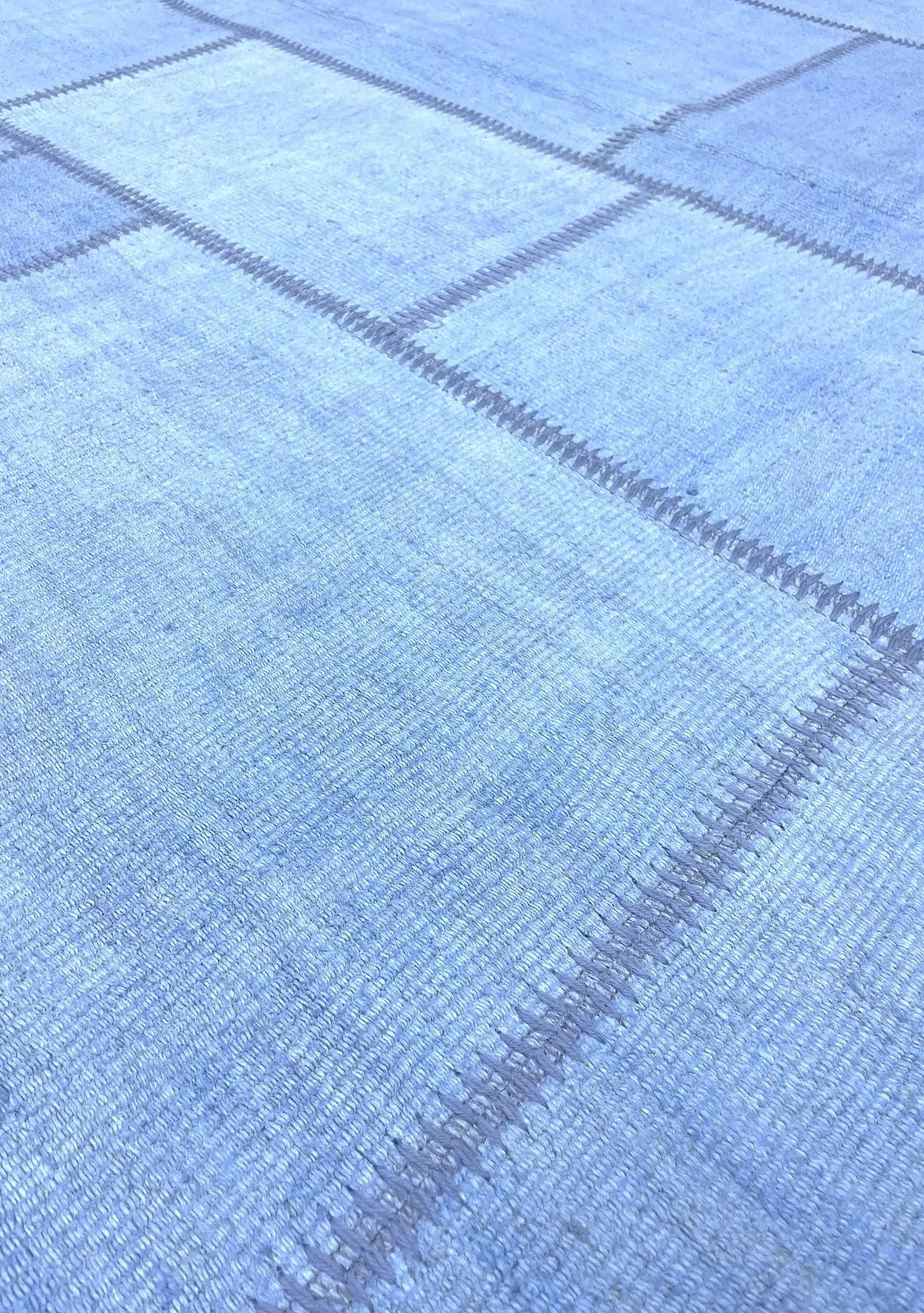 Zahar - Vintage Blue Patchwork Rug - kudenrugs