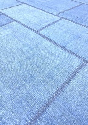 Zahar - Vintage Blue Patchwork Rug - kudenrugs
