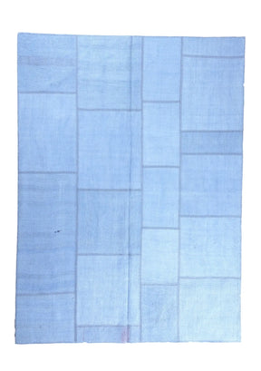 Zahar - Vintage Blue Patchwork Rug - kudenrugs